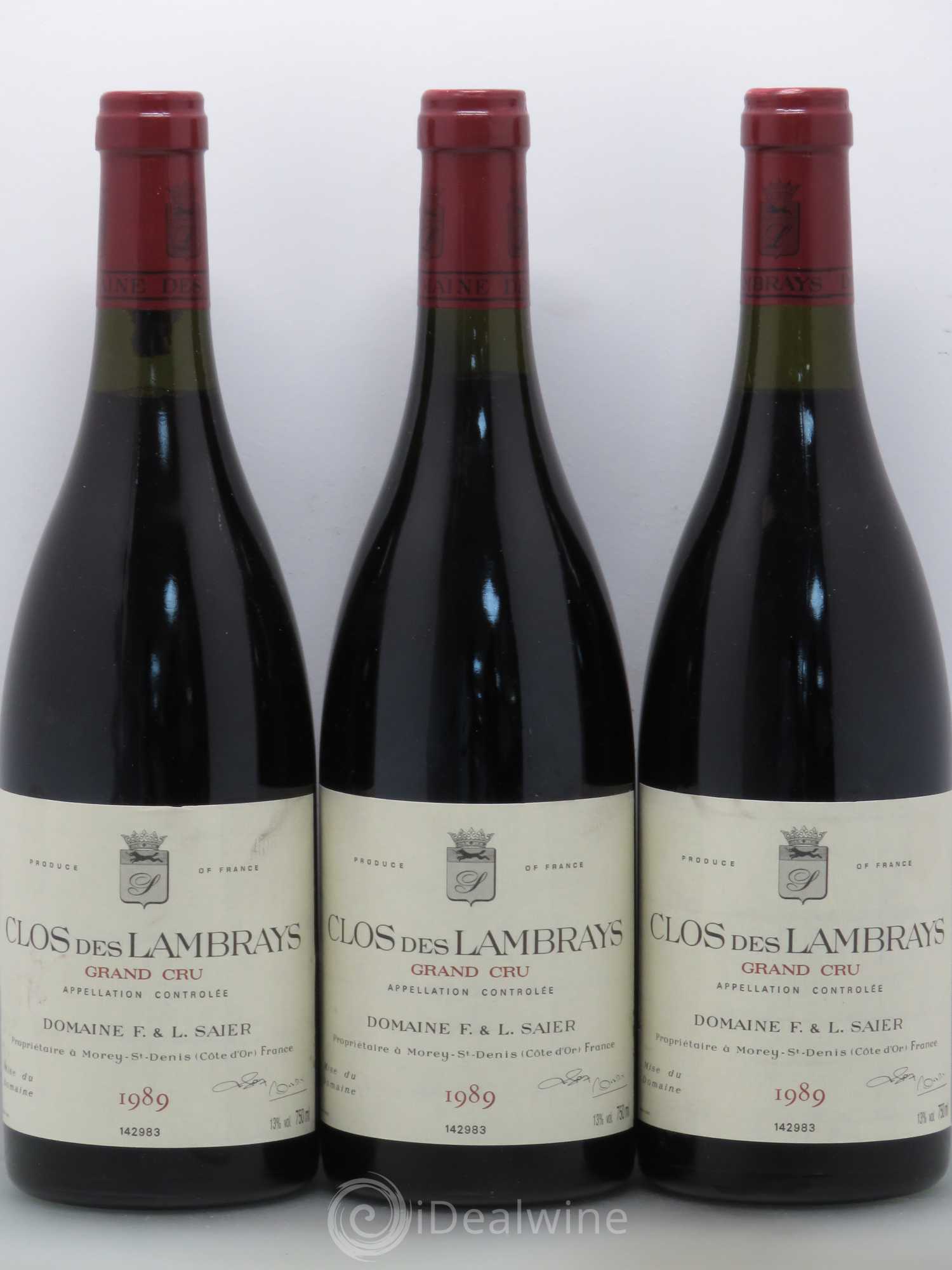 Clos des Lambrays Grand Cru Domaine des Lambrays 1989 - Lot de 3 bouteilles - 0