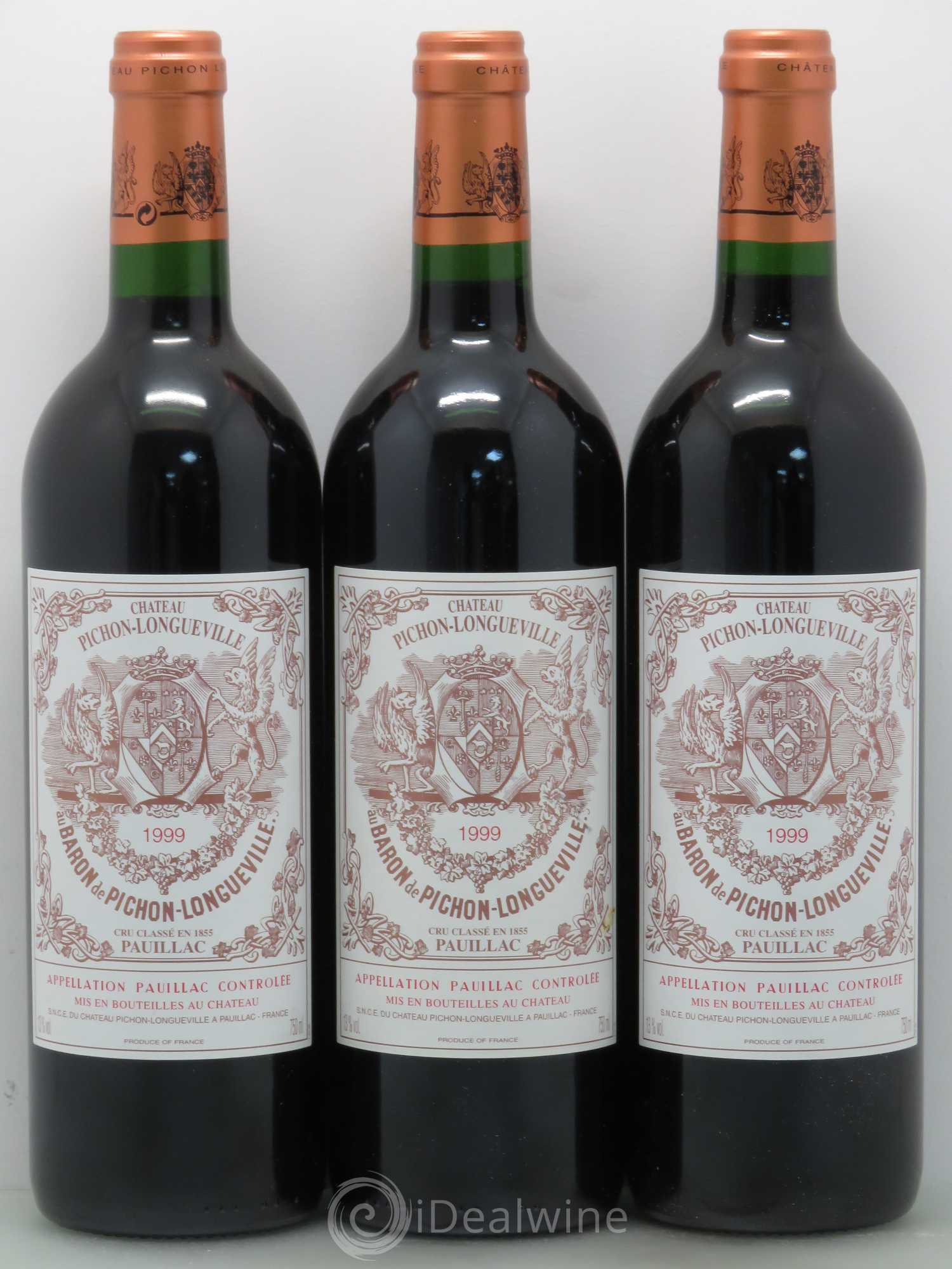 Pichon Longueville Baron 2ème Grand Cru Classé 1999 - Lot de 3 bouteilles - 0