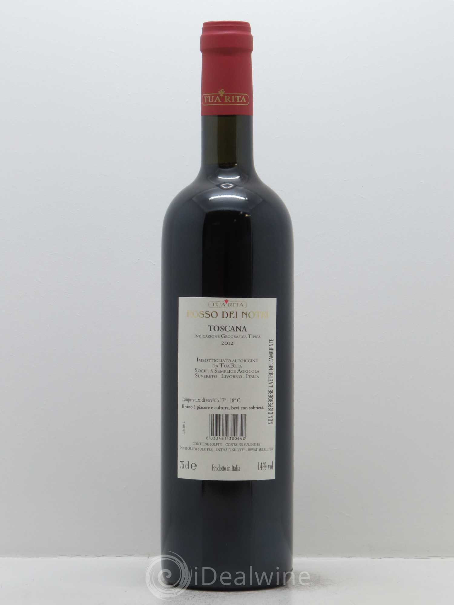 Toscana IGT IGT Rosso dei Notri Tua Rita 2012 - Lot de 1 bouteille - 1
