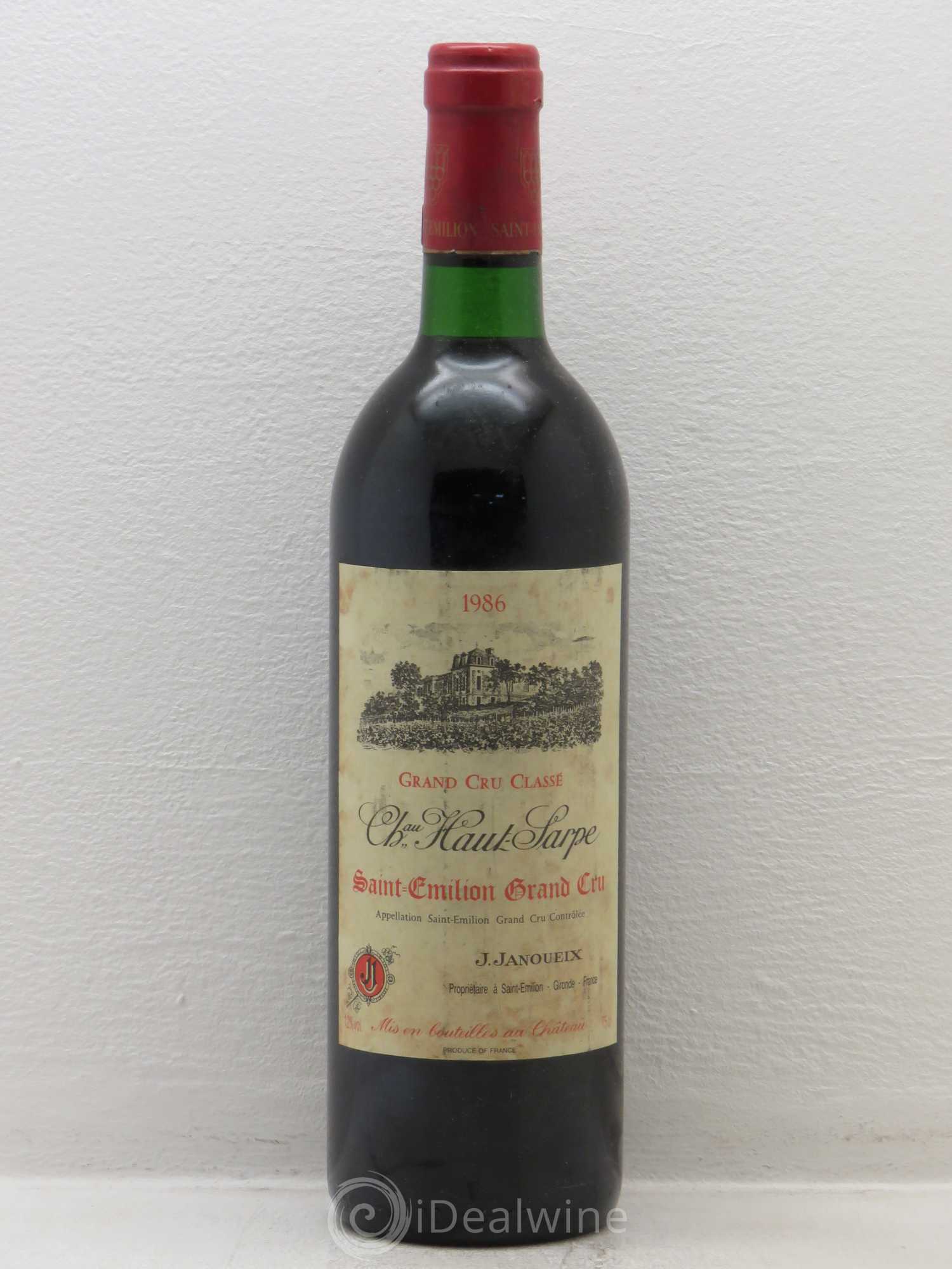Château Haut Sarpe Grand Cru Classé 1986 - Lot de 1 bouteille - 0