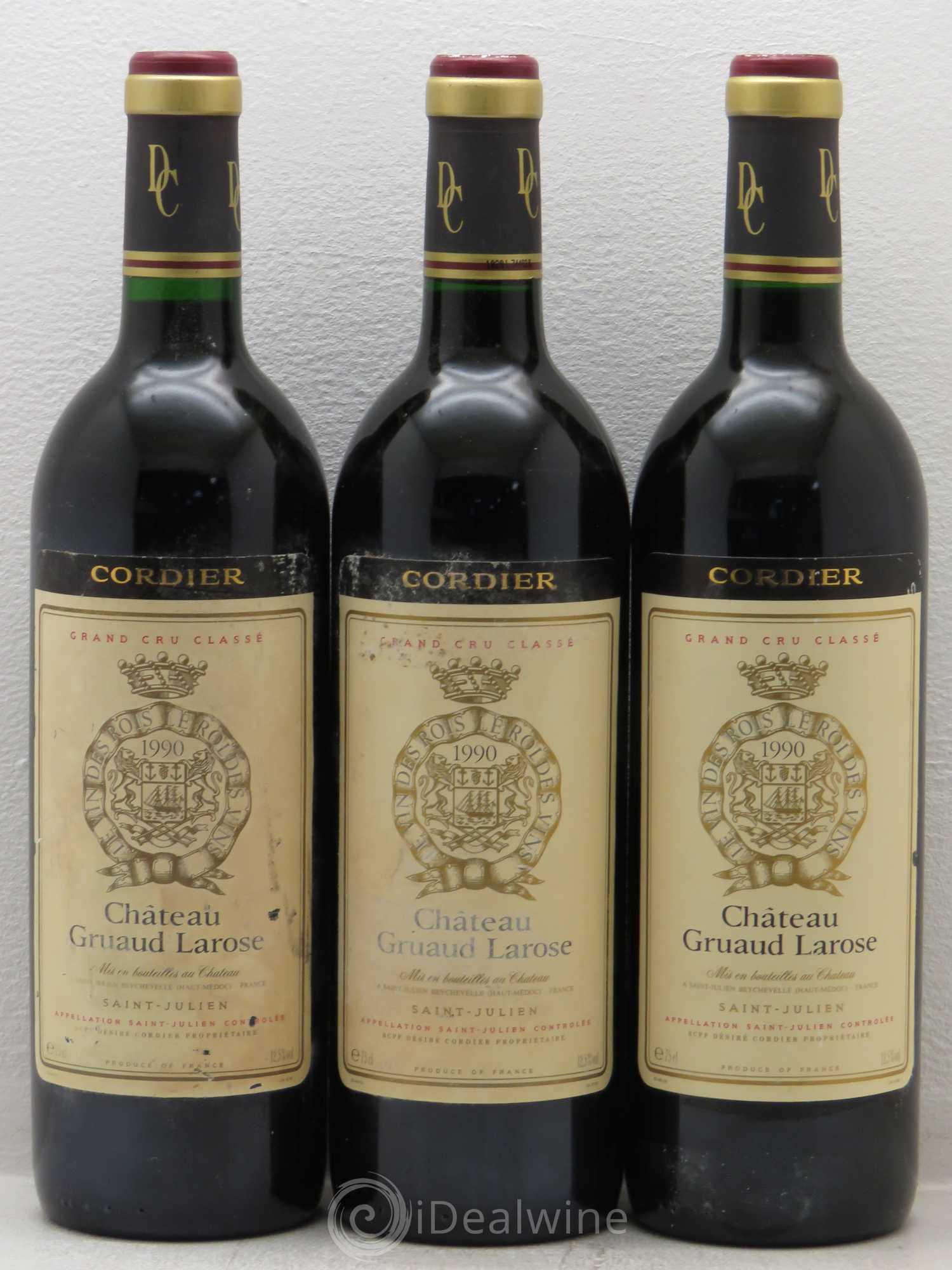 Château Gruaud Larose 2ème Grand Cru Classé 1990 - Lot de 3 bouteilles - 0