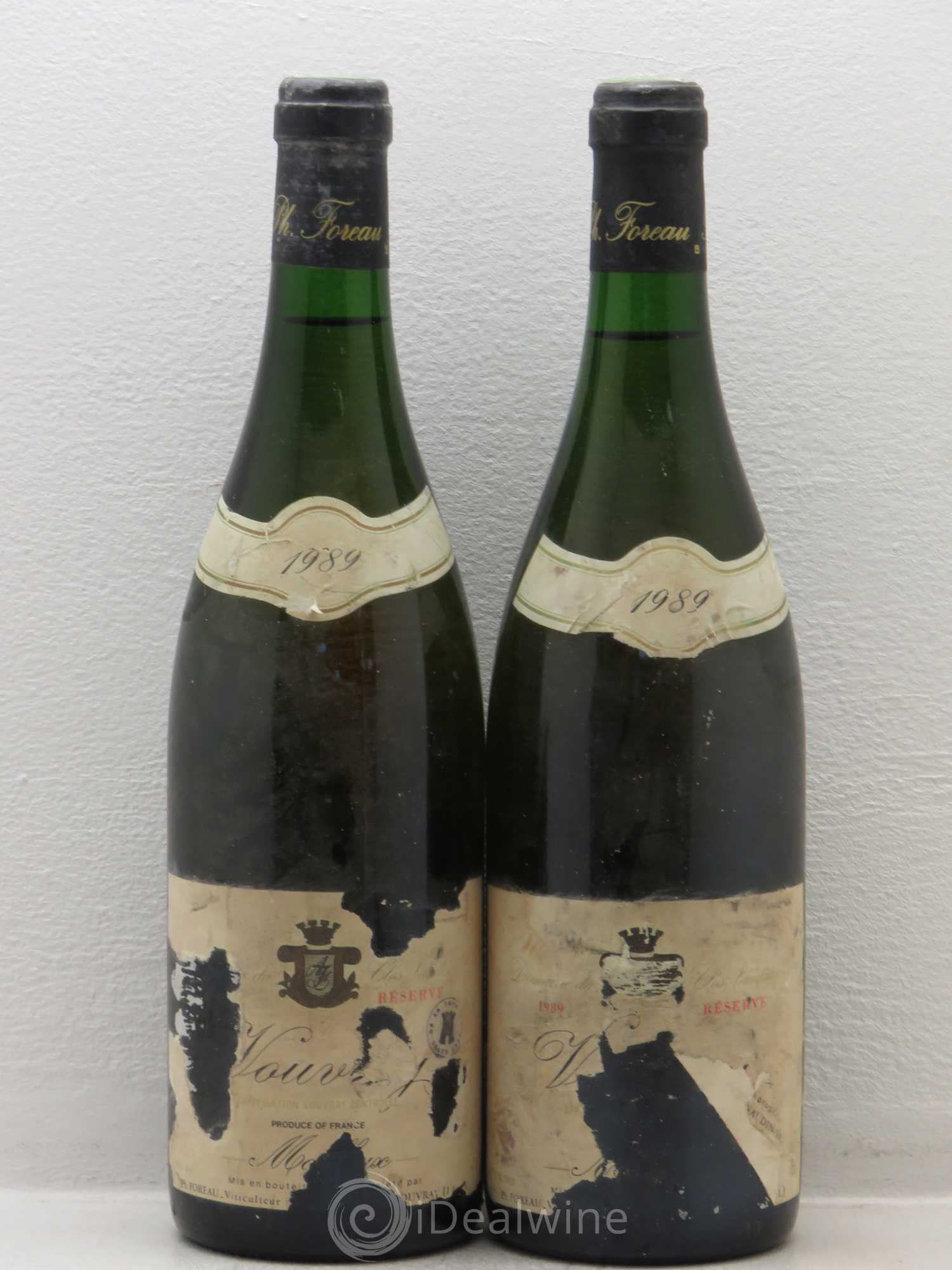 Vouvray Moelleux Réserve Clos Naudin - Philippe Foreau 1989 - Lotto di 2 bottiglie - 0