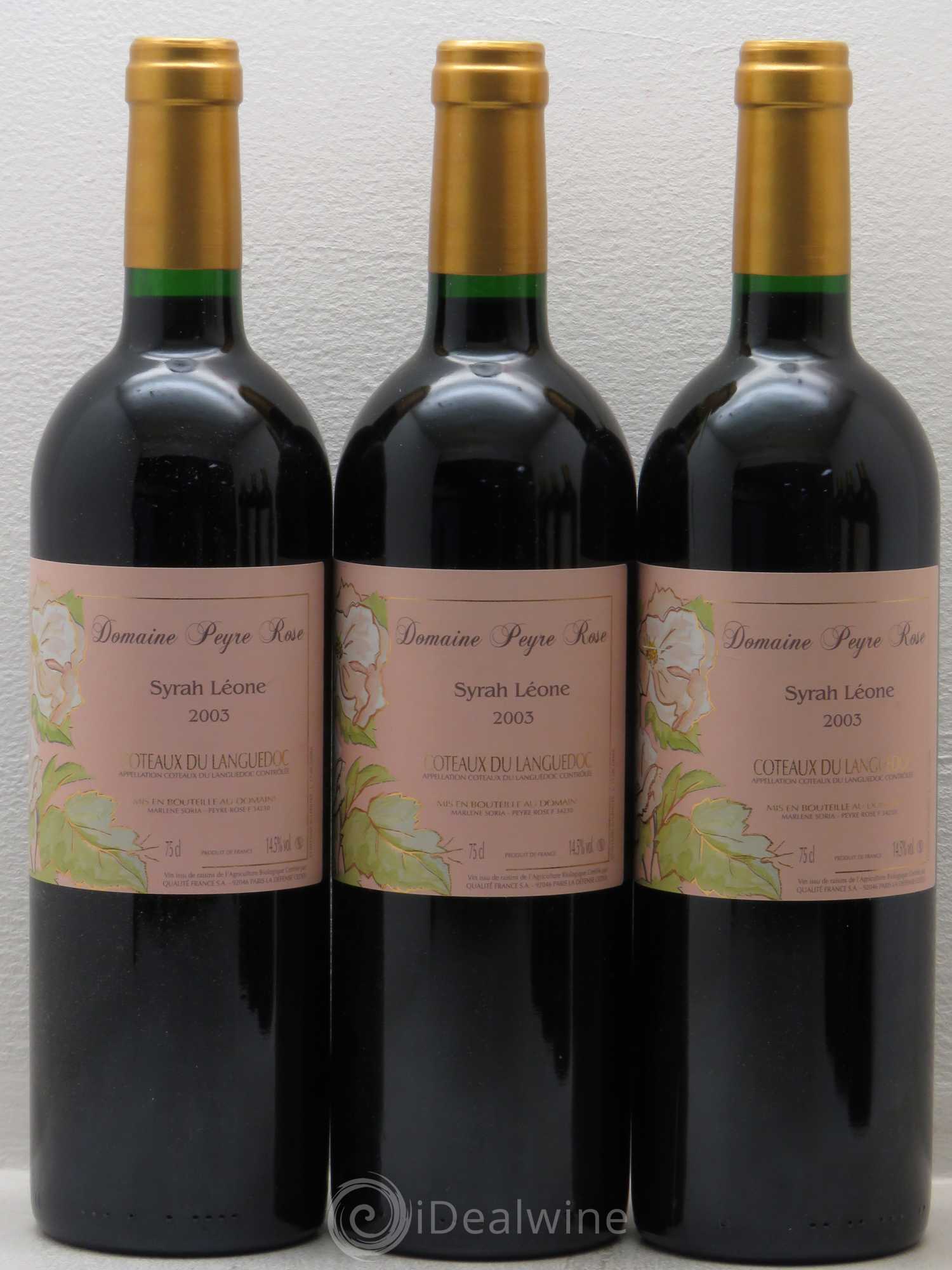 Coteaux du Languedoc Domaine Peyre Rose Belle Léone (anciennement Syrah Léone) Marlène Soria 2003 - Lot de 6 bouteilles - 1