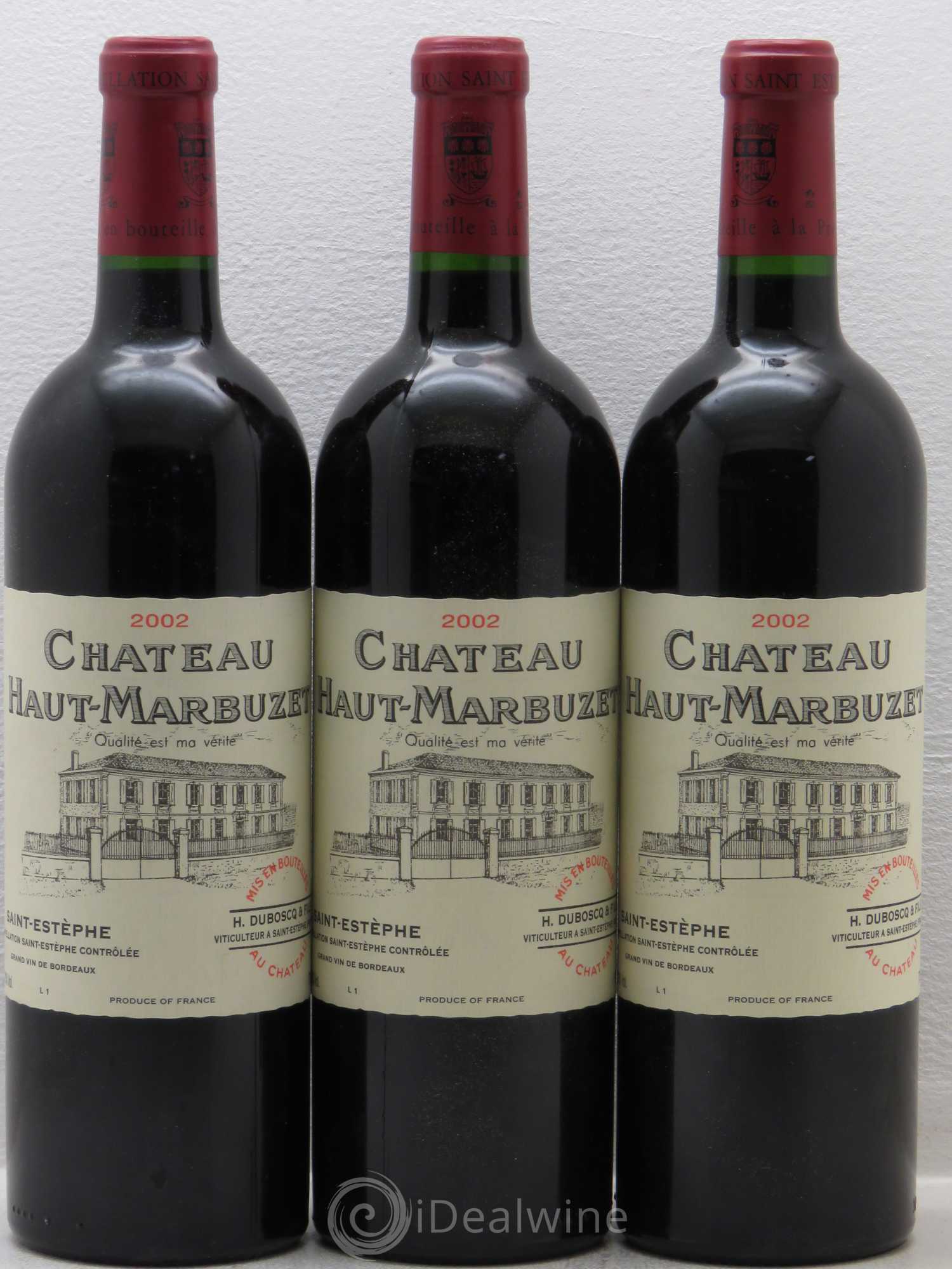 Château Haut Marbuzet 2002 - Lot de 3 bouteilles - 0