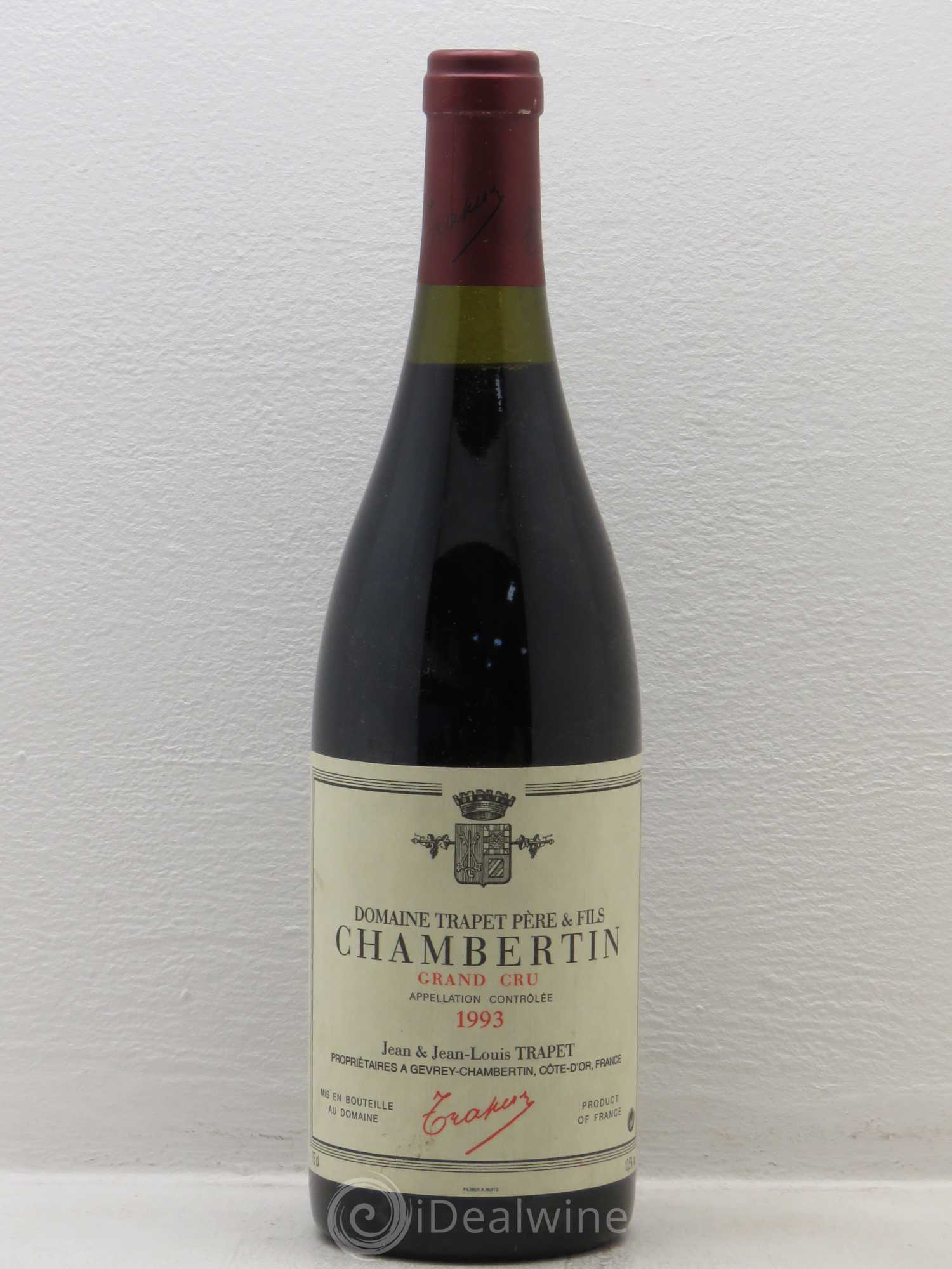 Chambertin Grand Cru Domaine Trapet 1993 - Lot de 1 bouteille - 0