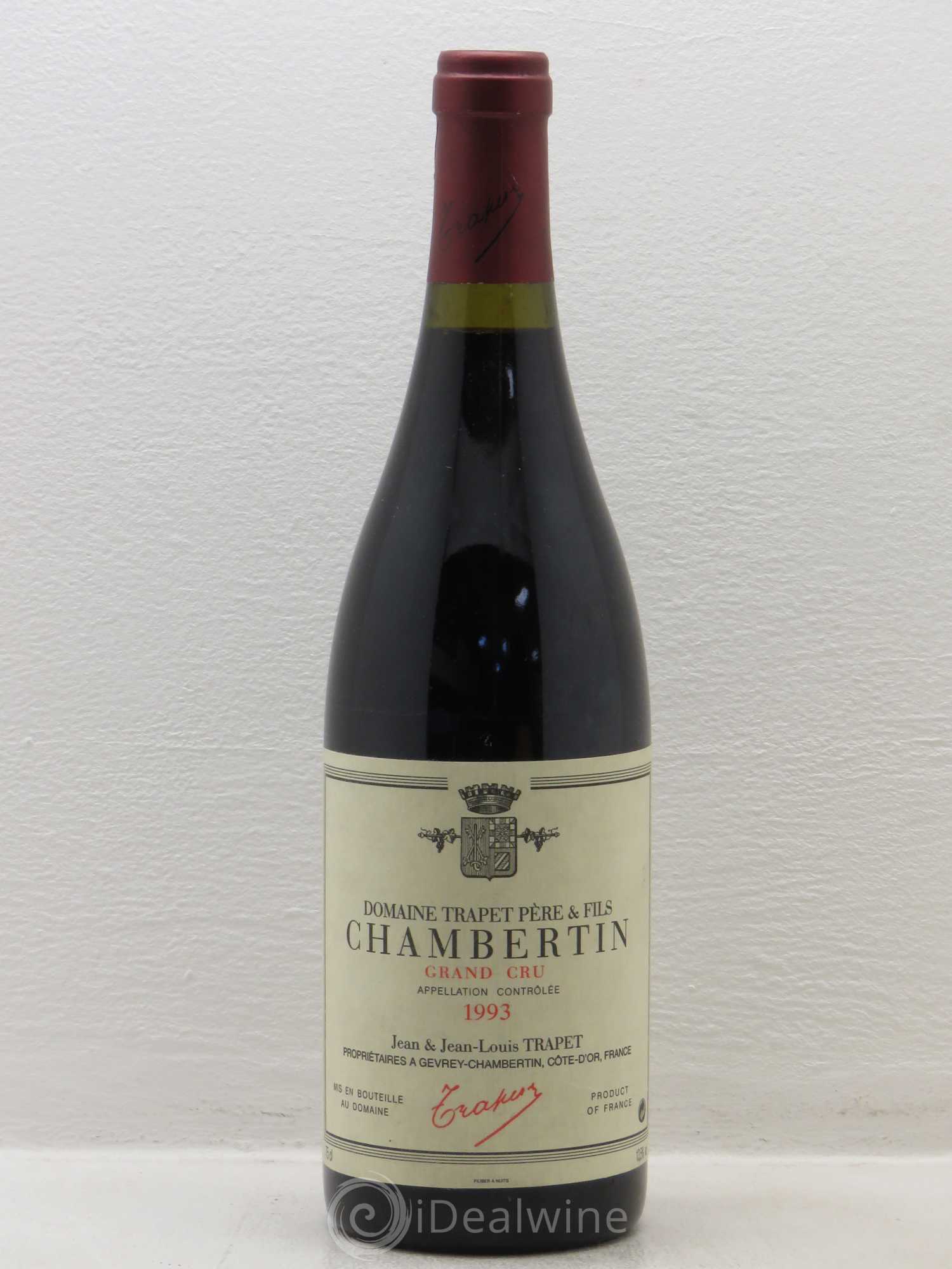 Chambertin Grand Cru Domaine Trapet 1993 - Lot de 1 bouteille - 0