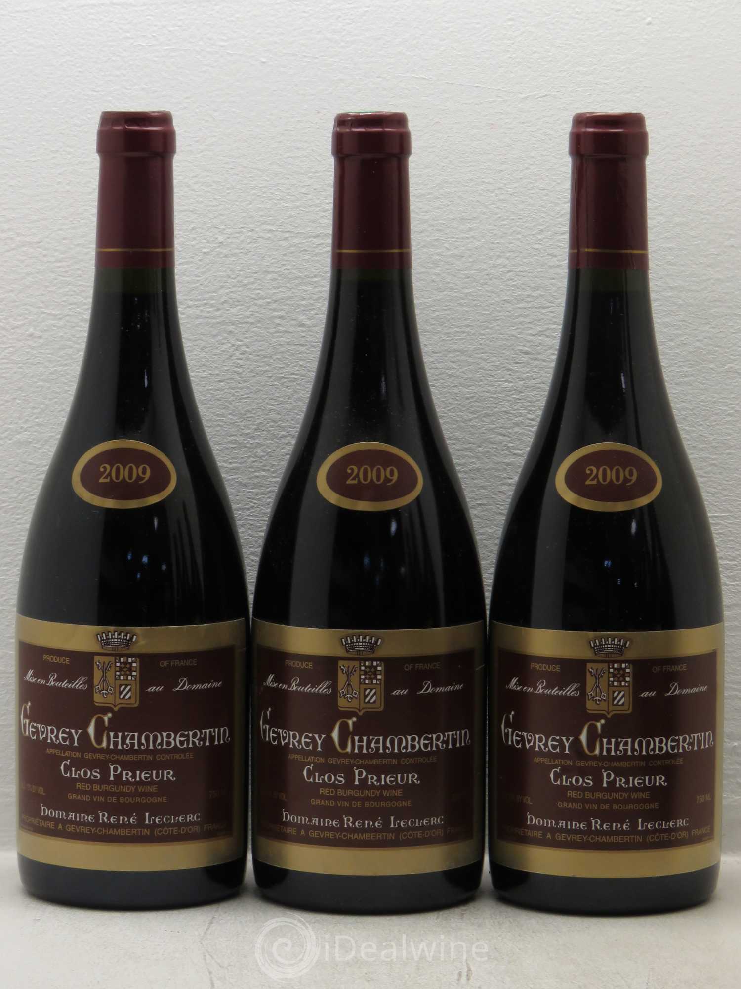 Gevrey-Chambertin 1er Cru R.Leclerc. Clos Prieur 2009 - Lot de 6 bouteilles - 1