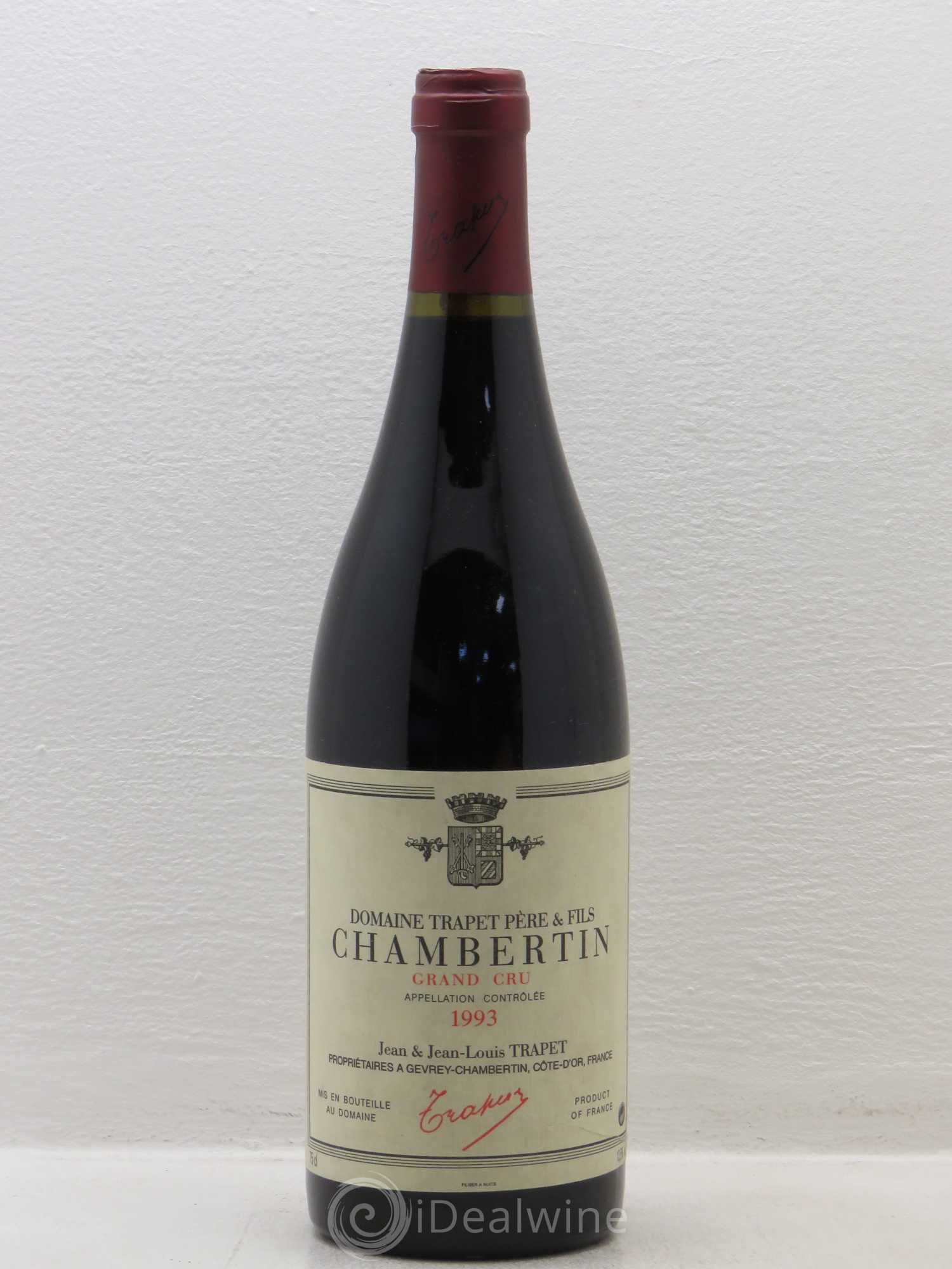 Chambertin Grand Cru Domaine Trapet 1993 - Lot de 1 bouteille - 0