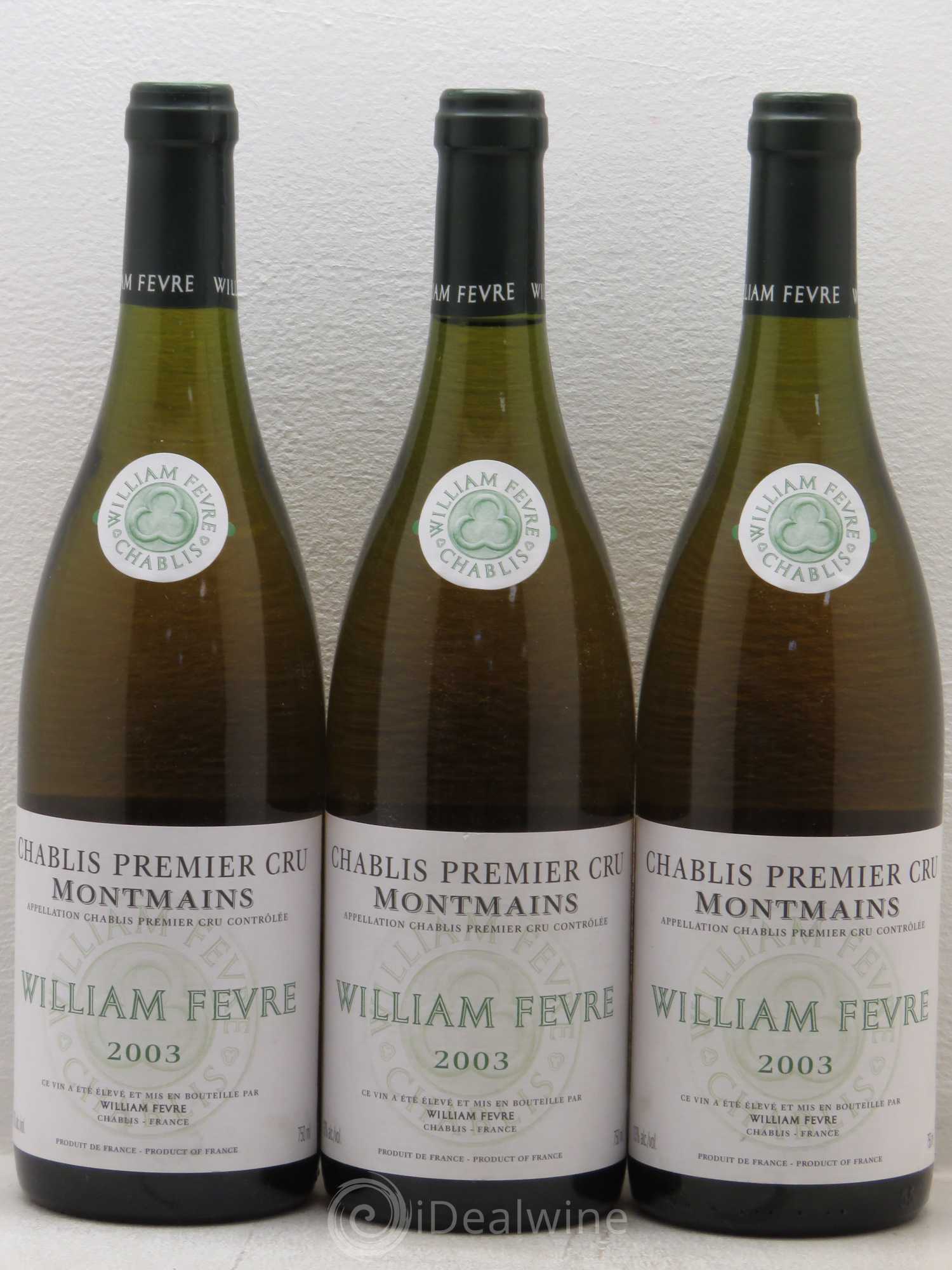Chablis 1er Cru Montmains William Fèvre (sans prix de réserve) 2003 - Lot de 6 bouteilles - 1