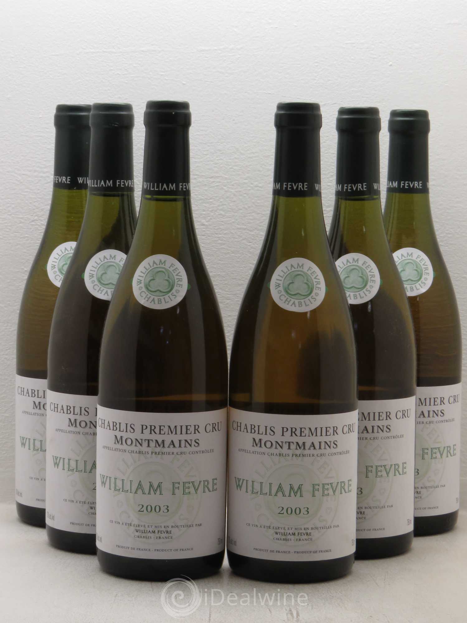 Chablis 1er Cru Montmains William Fèvre (sans prix de réserve) 2003 - Lot de 6 bouteilles - 0