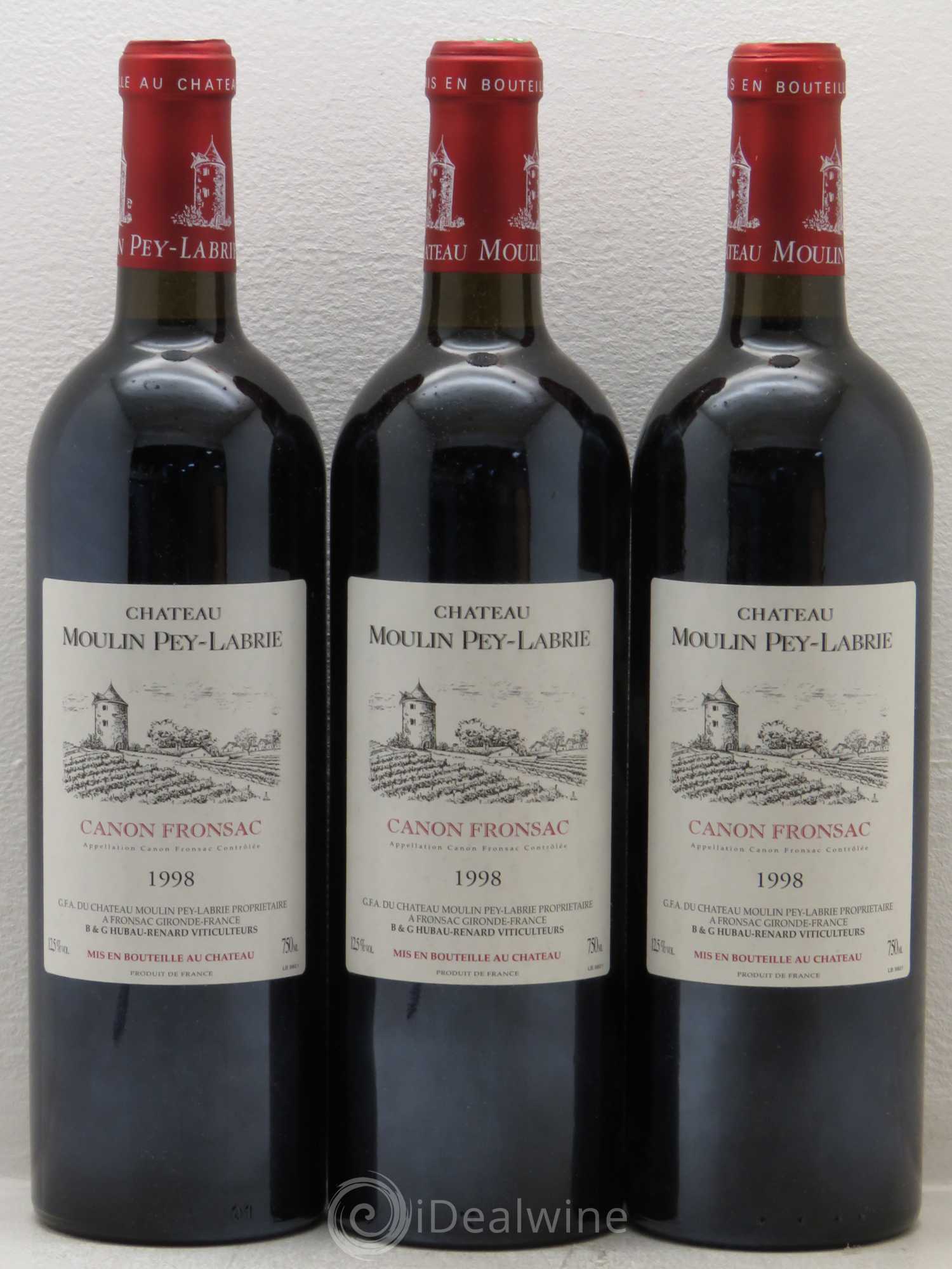 Château Moulin Pey-Labrie 1998 - Lot de 12 bouteilles - 1