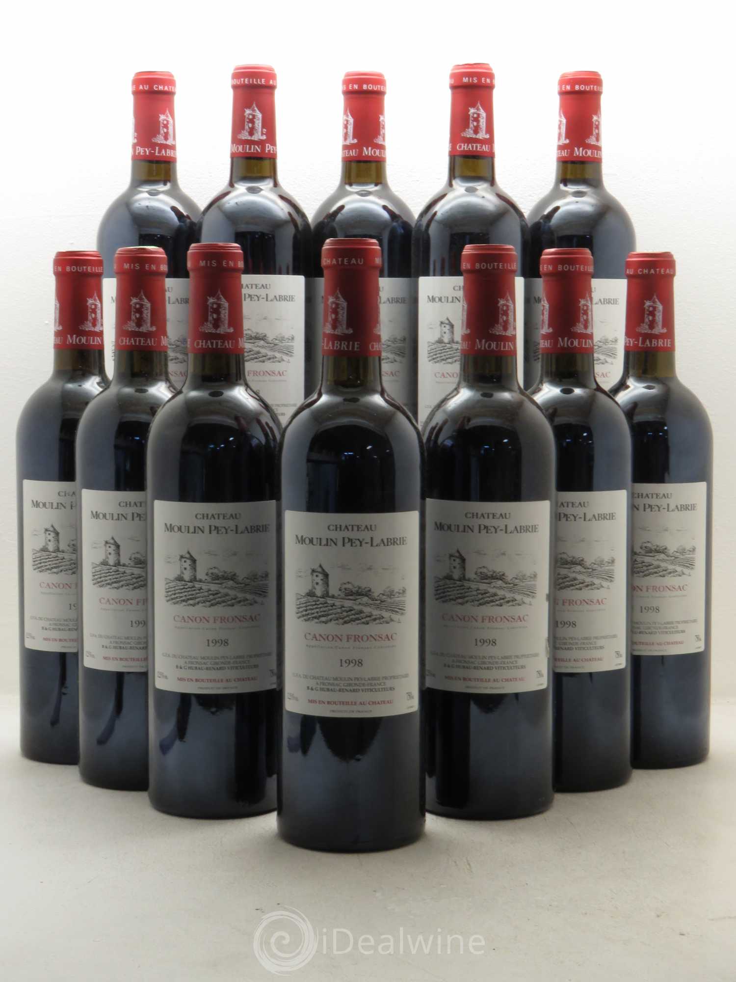 Château Moulin Pey-Labrie 1998 - Lot de 12 bouteilles - 0