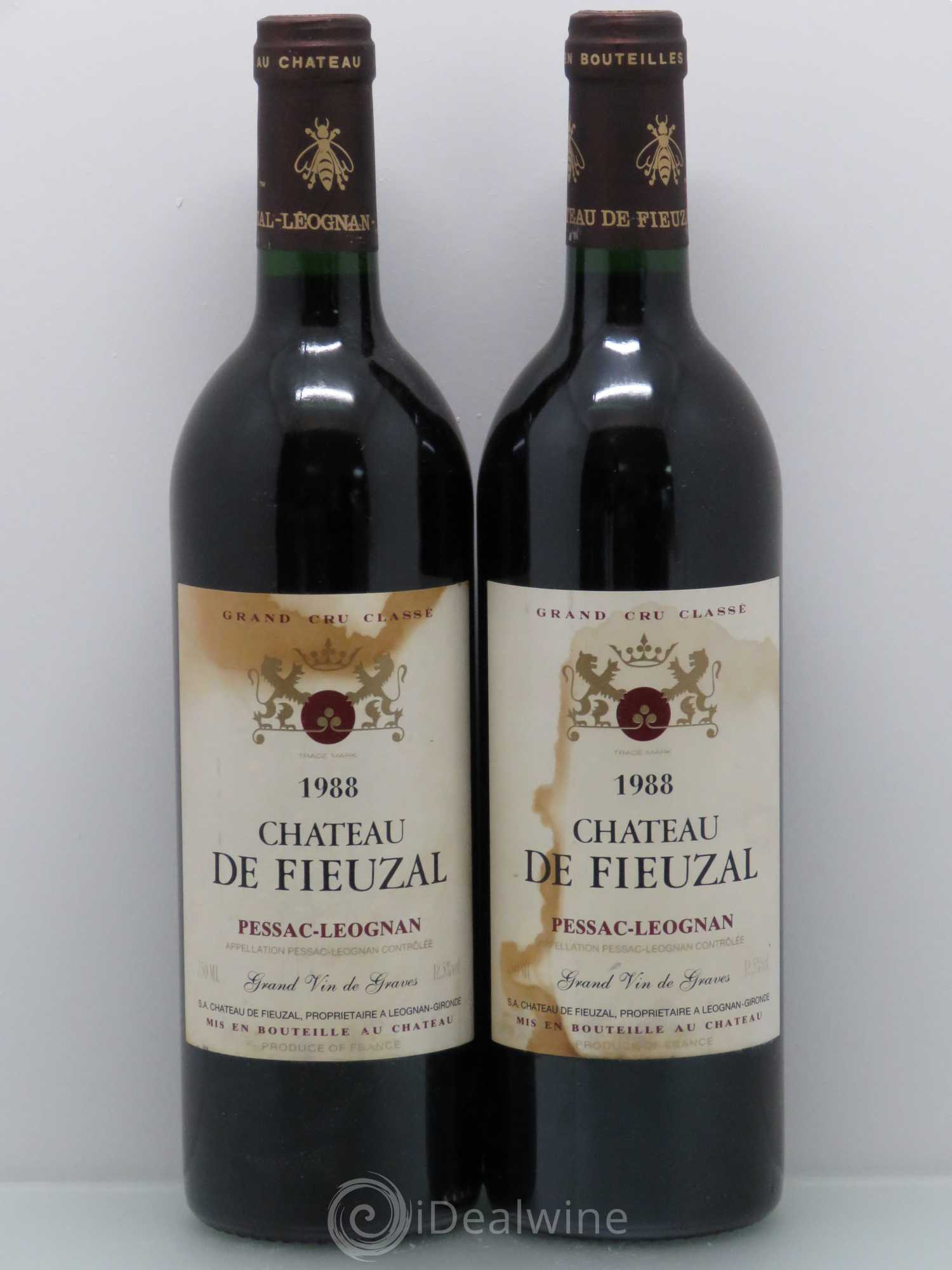 Château de Fieuzal Cru Classé de Graves (sans prix de réserve) 1988 - Lot de 2 bouteilles - 0