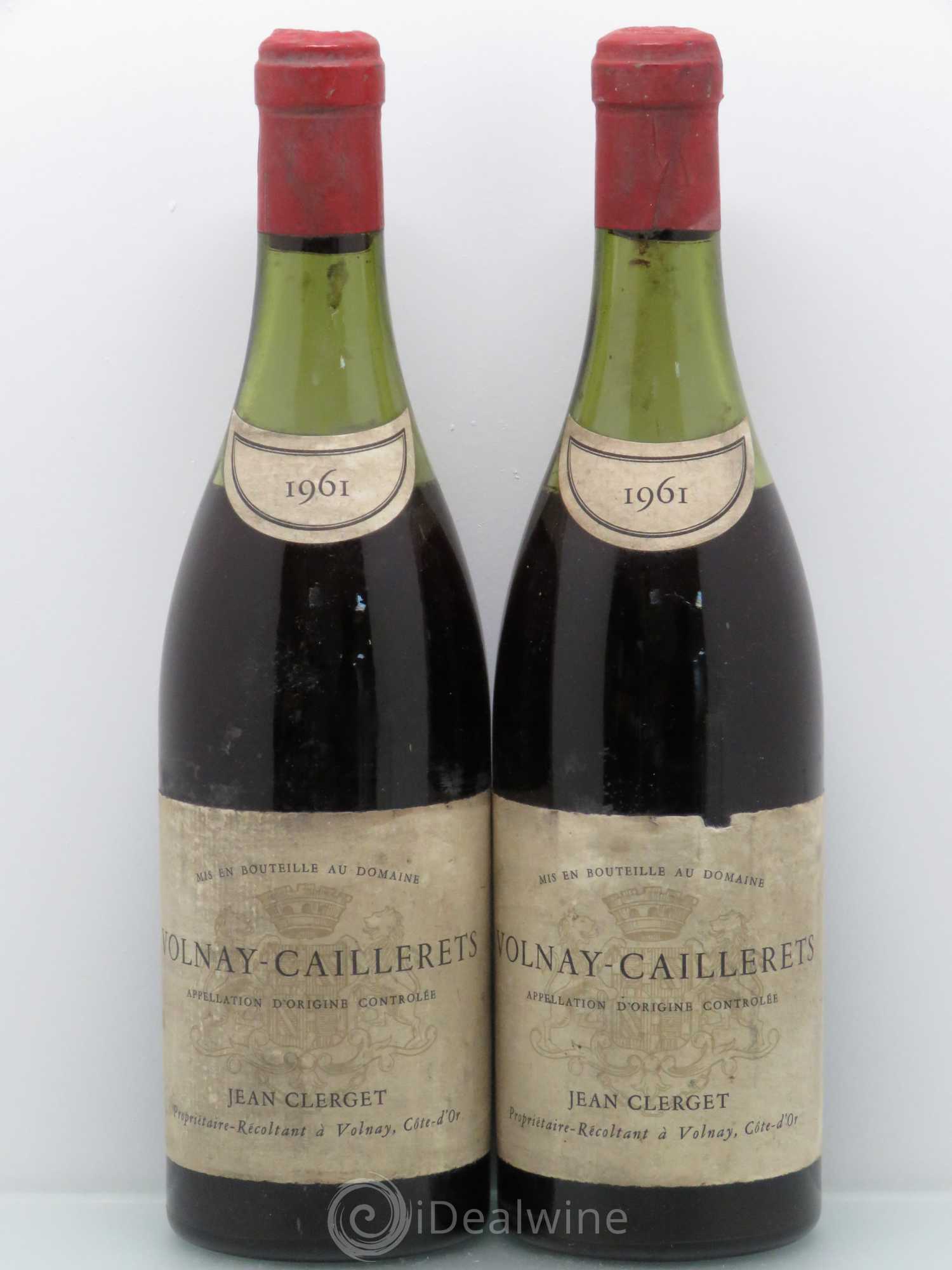 Volnay 1er Cru Caillerets Jean Clerget 1961 - Posten von 2 Flaschen - 0