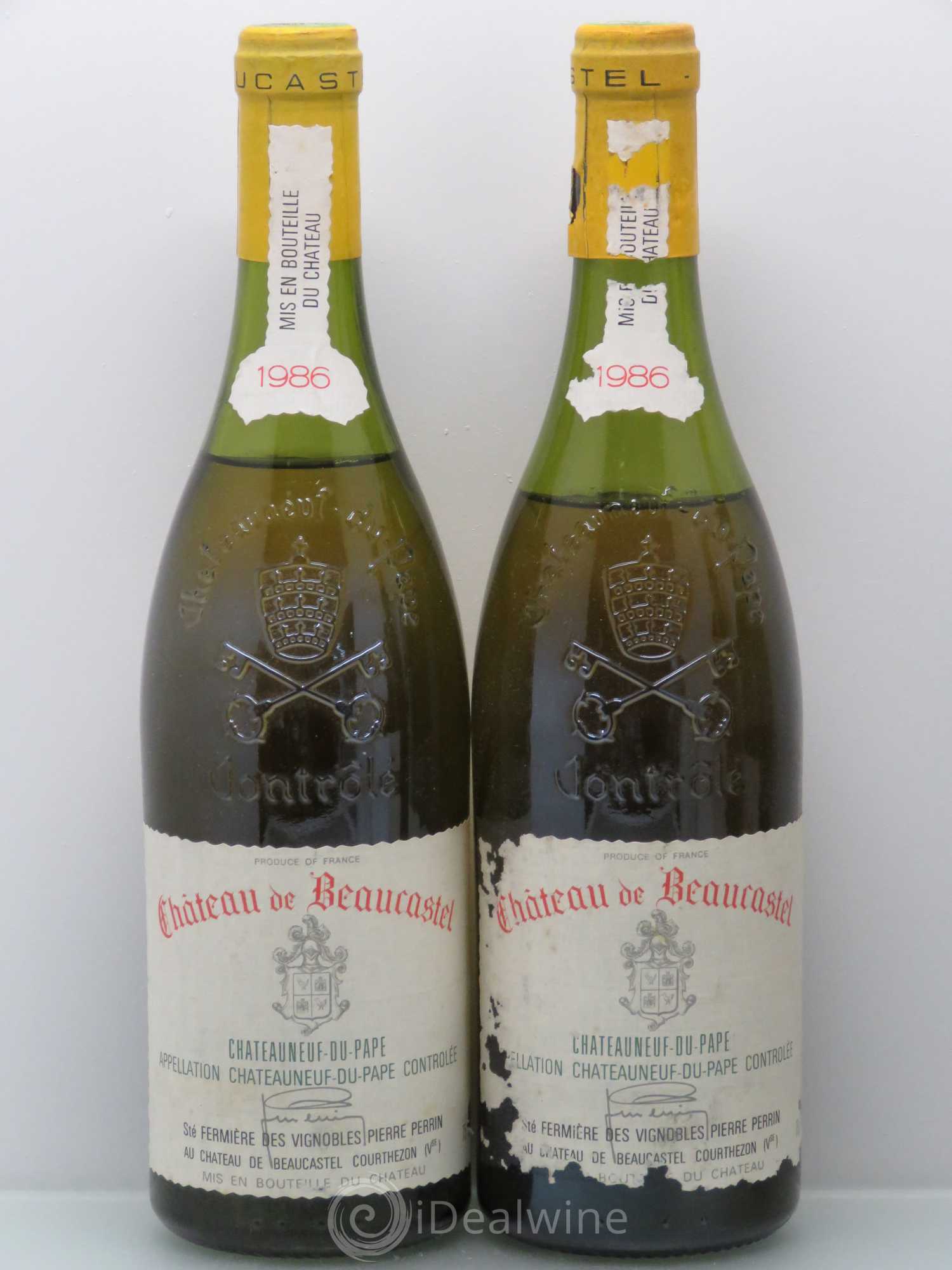 Châteauneuf-du-Pape Château de Beaucastel Famille Perrin (sans prix de réserve) 1986 - Lot de 4 bouteilles - 1