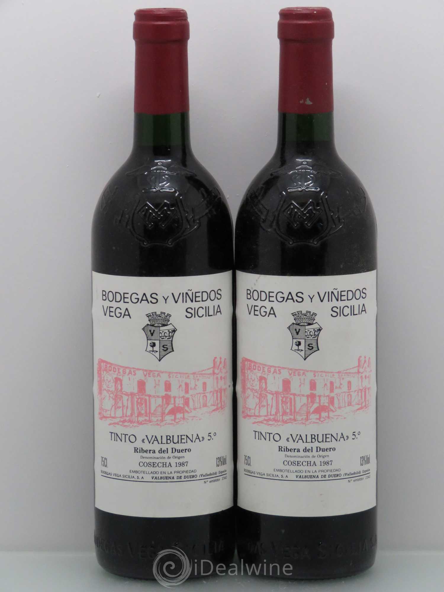Ribera Del Duero DO Vega Sicilia Valbuena 5 ano Famille Alvarez 1987 - Lot de 2 bouteilles - 0