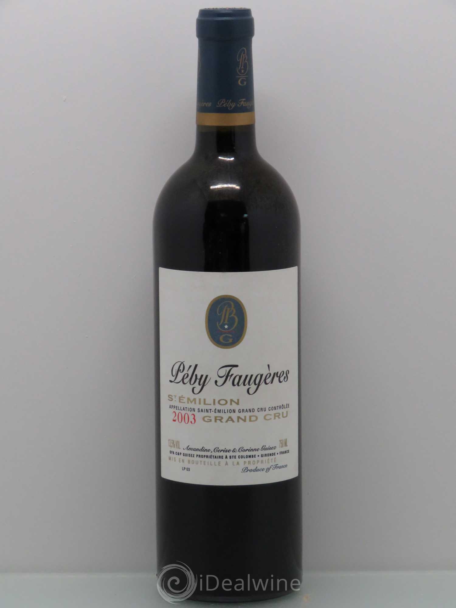 Château Péby Faugères Grand Cru Classé (sans prix de réserve) 2003 - Lot de 1 bouteille - 0