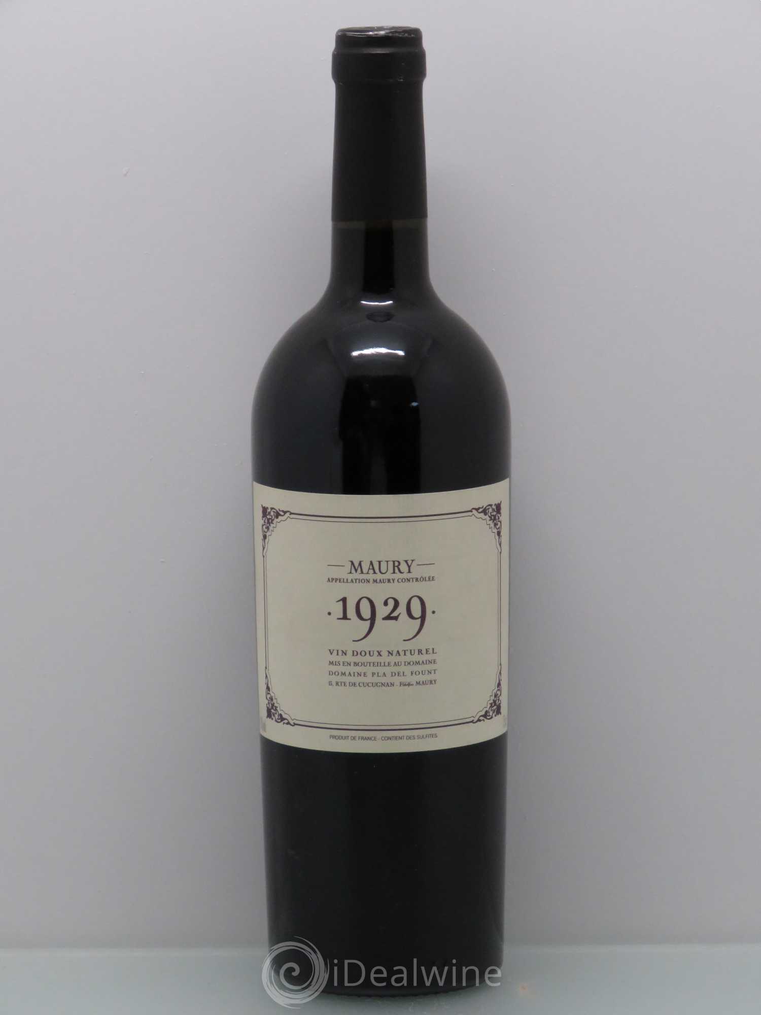 Maury Pla del Fount (Domaine) 1929 - Lot de 1 bouteille - 0