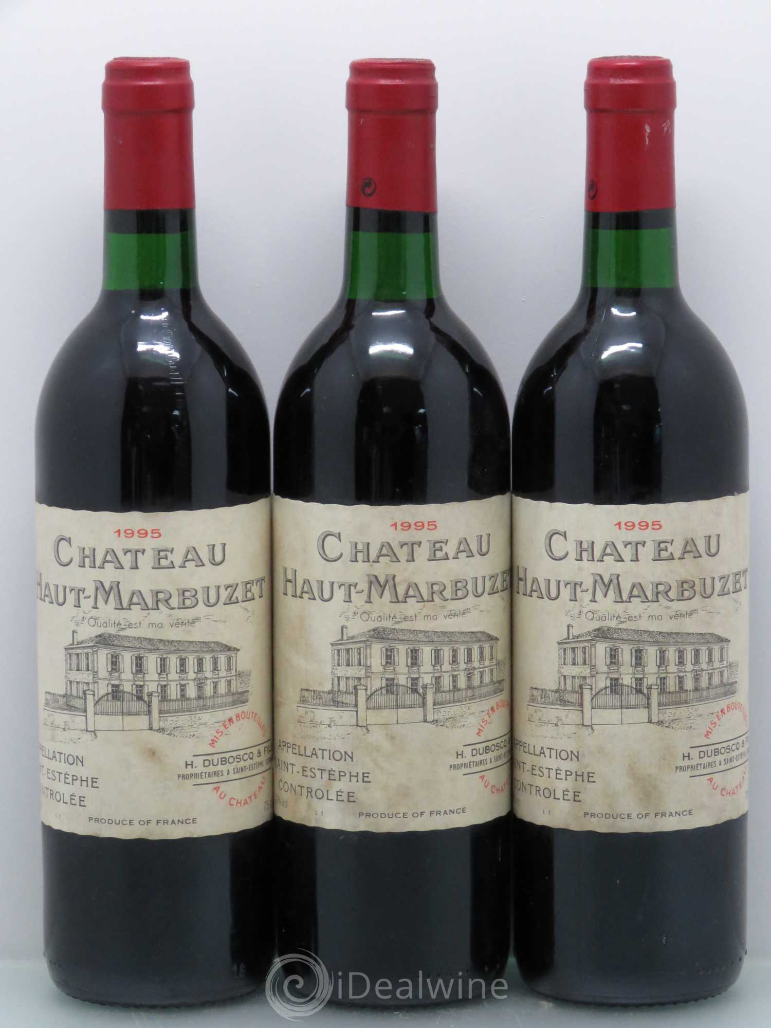 Château Haut Marbuzet 1995 - Lot de 3 bouteilles - 0