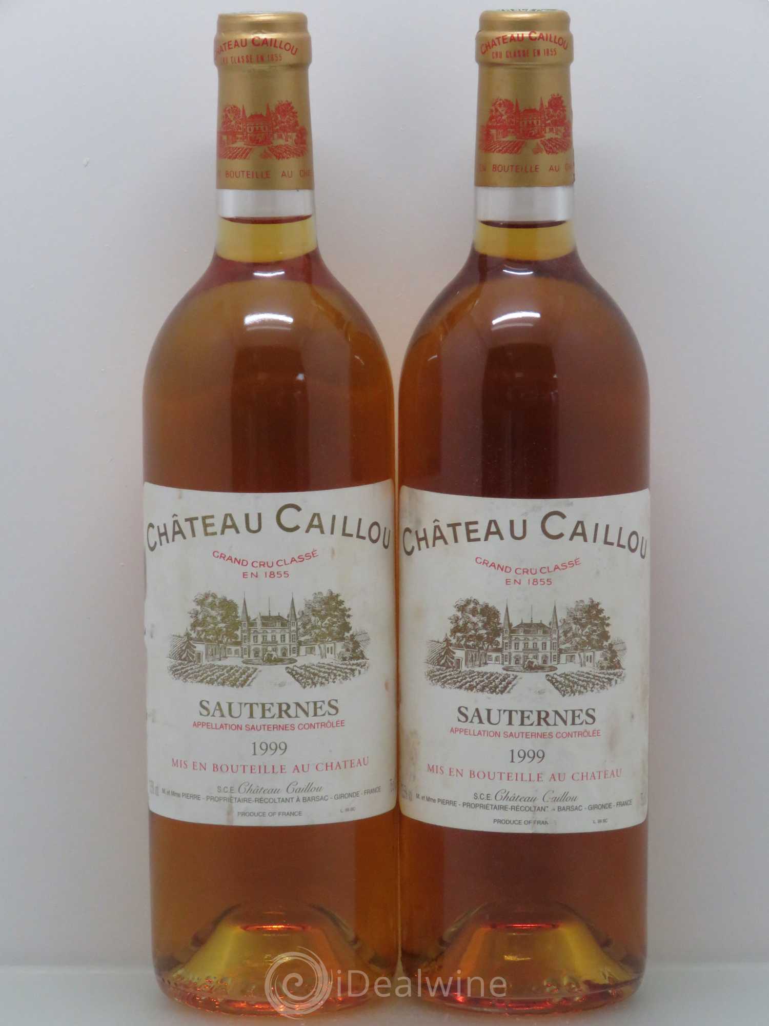 Château Caillou 2ème Grand Cru Classé 1999 - Lotto di 2 bottiglie - 0