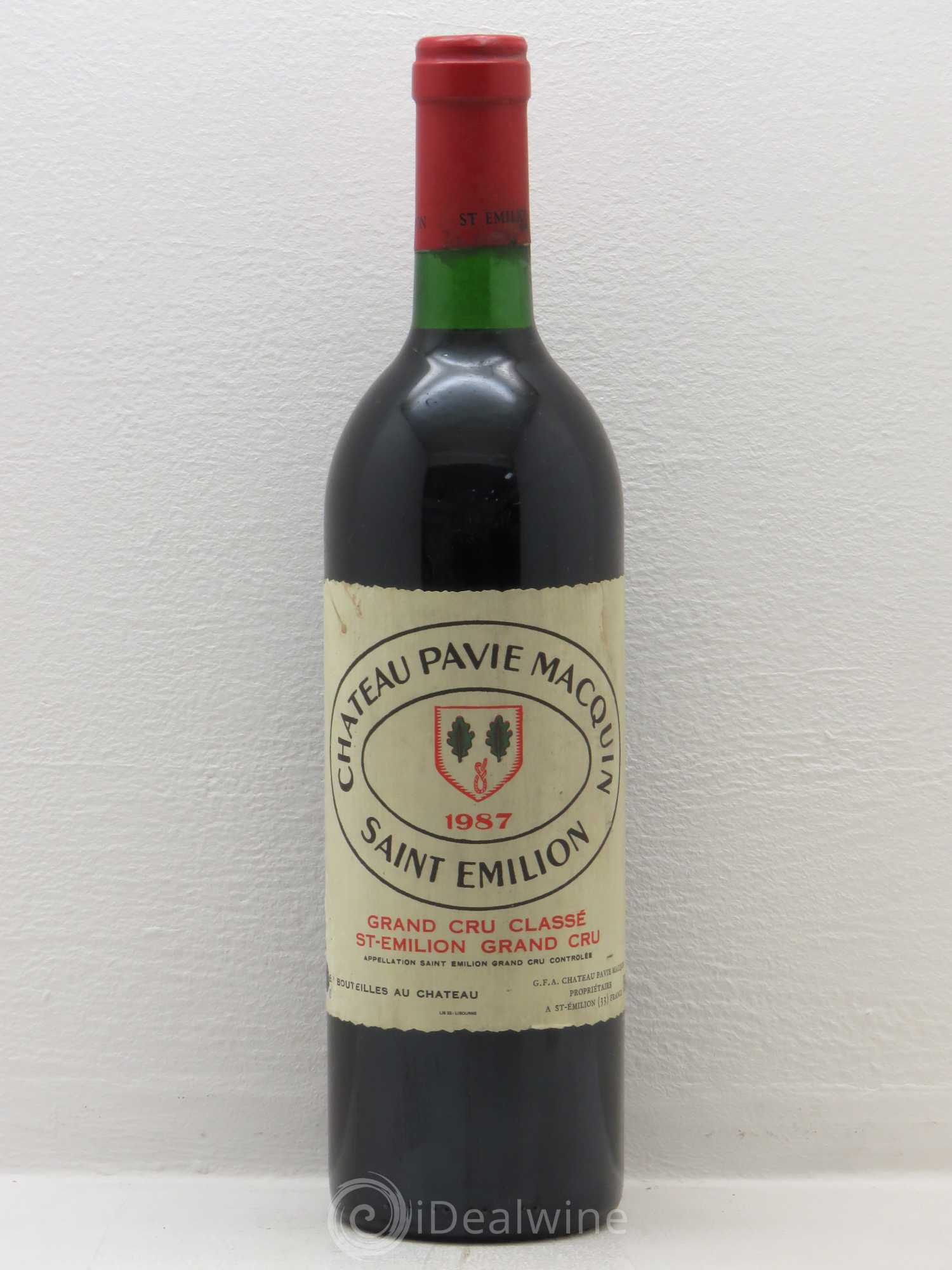 Château Pavie Macquin 1er Grand Cru Classé B 1987 - Lot de 1 bouteille - 0
