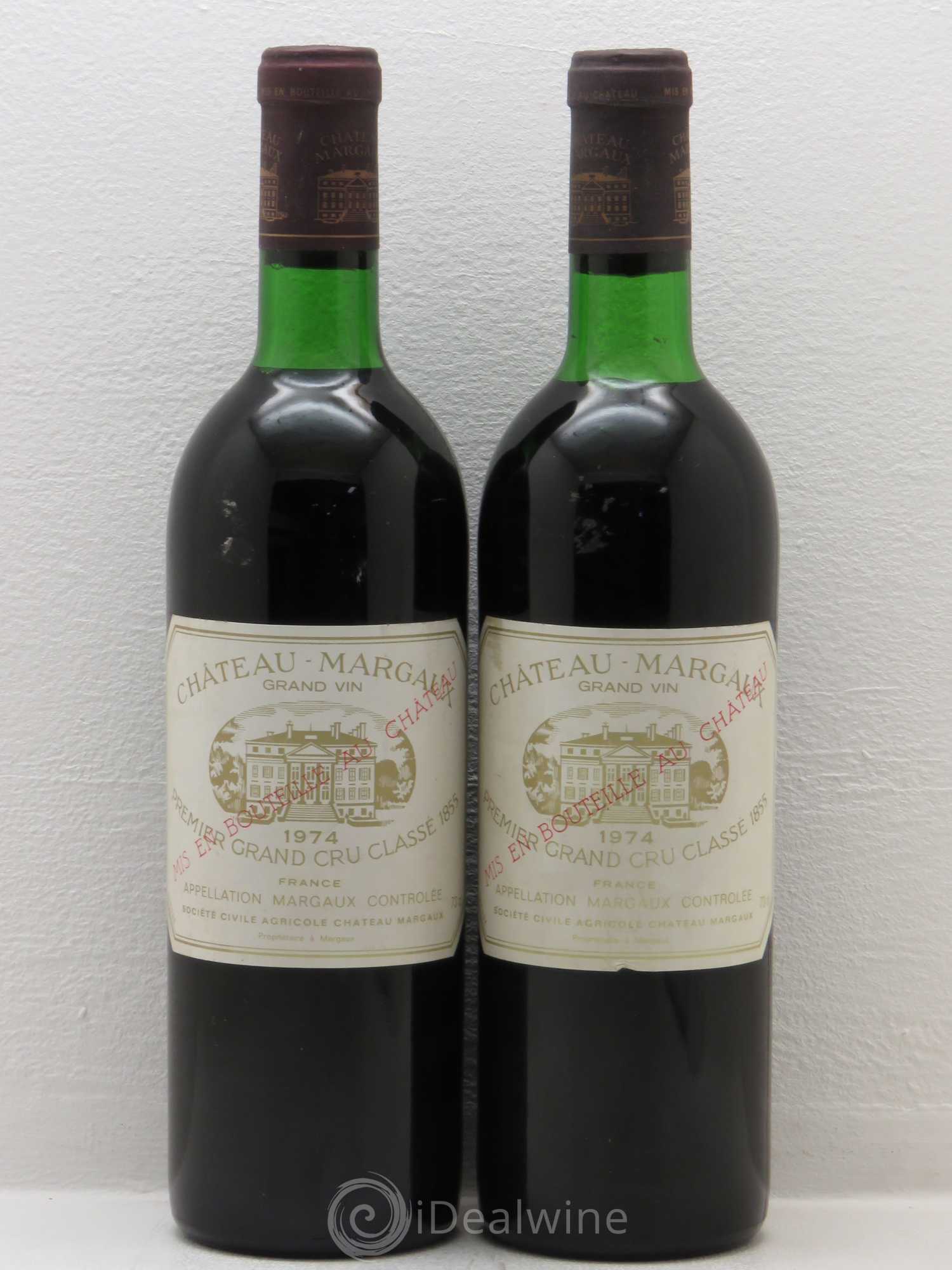Château Margaux 1er Grand Cru Classé 1974 - Lot de 2 bouteilles - 0