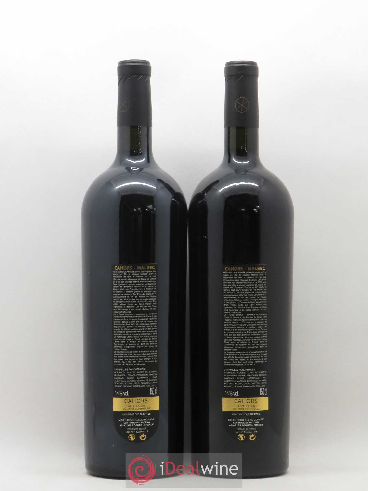 Cahors Graal Sanctus des Roques de Cana 2014 - Posten von 2 Magnum - 1