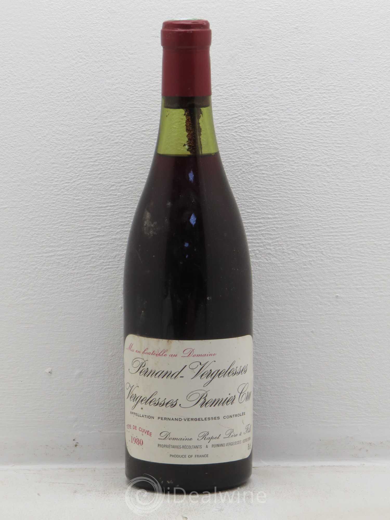 Pernand-Vergelesses 1er Cru Tête ce cuvee Rapet 1980 - Posten von 1 Flasche - 0