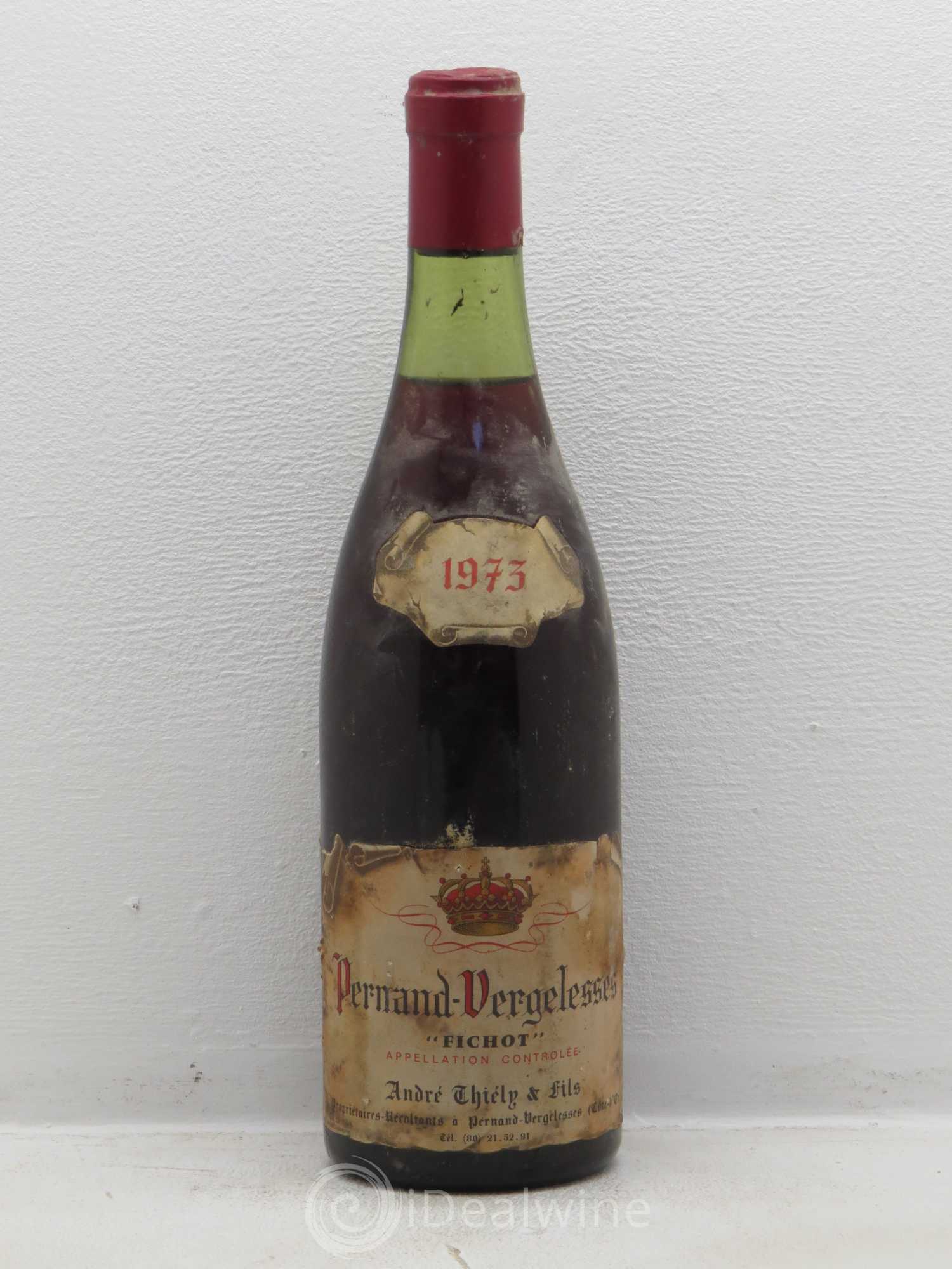 Pernand-Vergelesses 1er Cru Fichot - André Thiely 1973 - Posten von 1 Flasche - 0