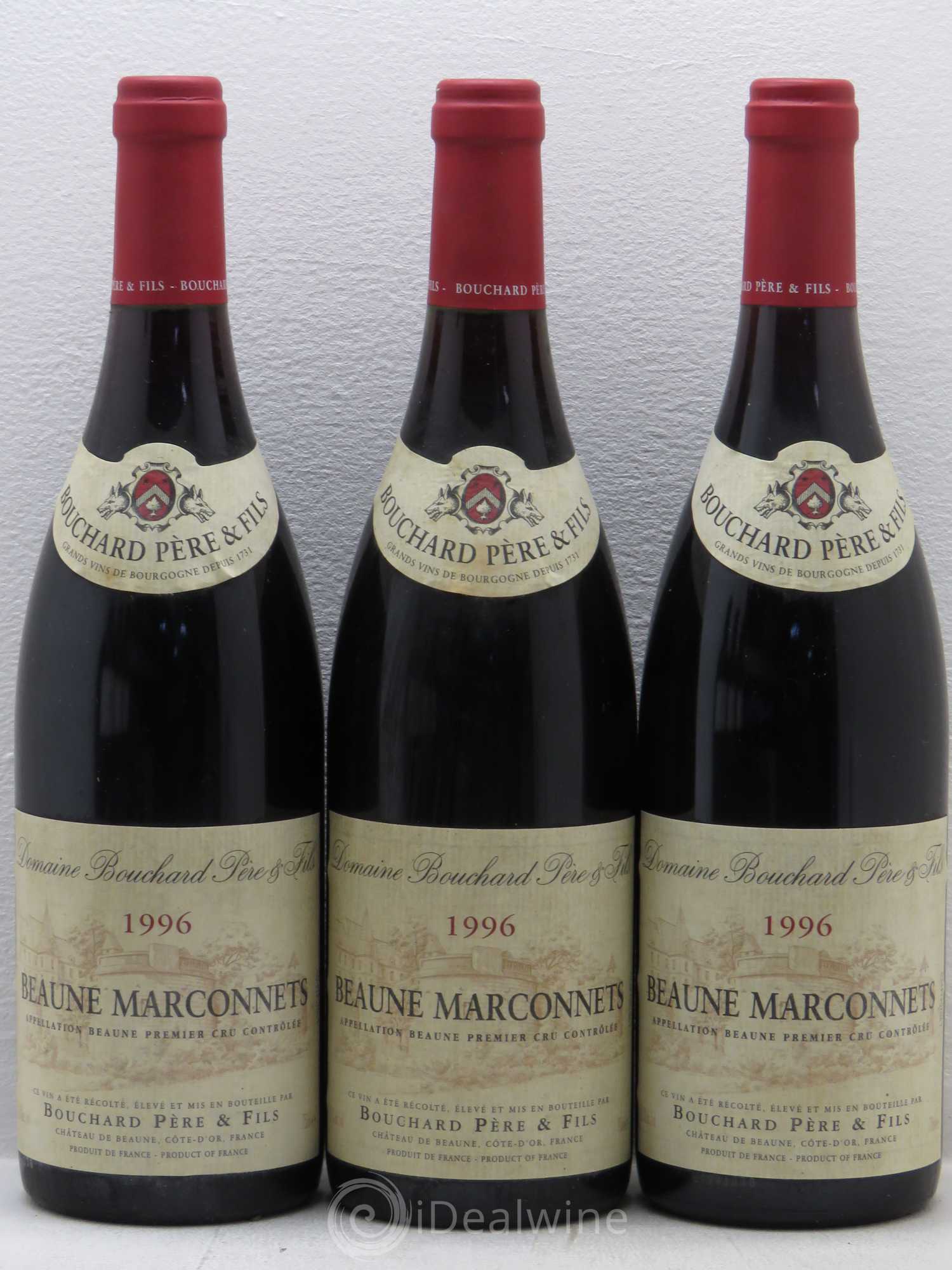 Beaune 1er Cru Marconnets Bouchard Père & Fils 1996 - Lot de 3 bouteilles - 0