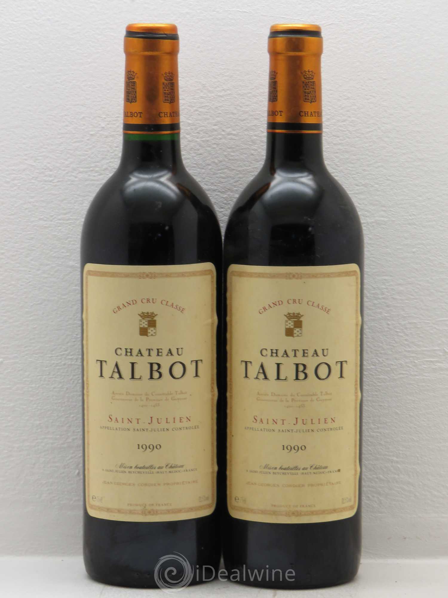 Château Talbot 4ème Grand Cru Classé 1990 - Lot de 2 bouteilles - 0
