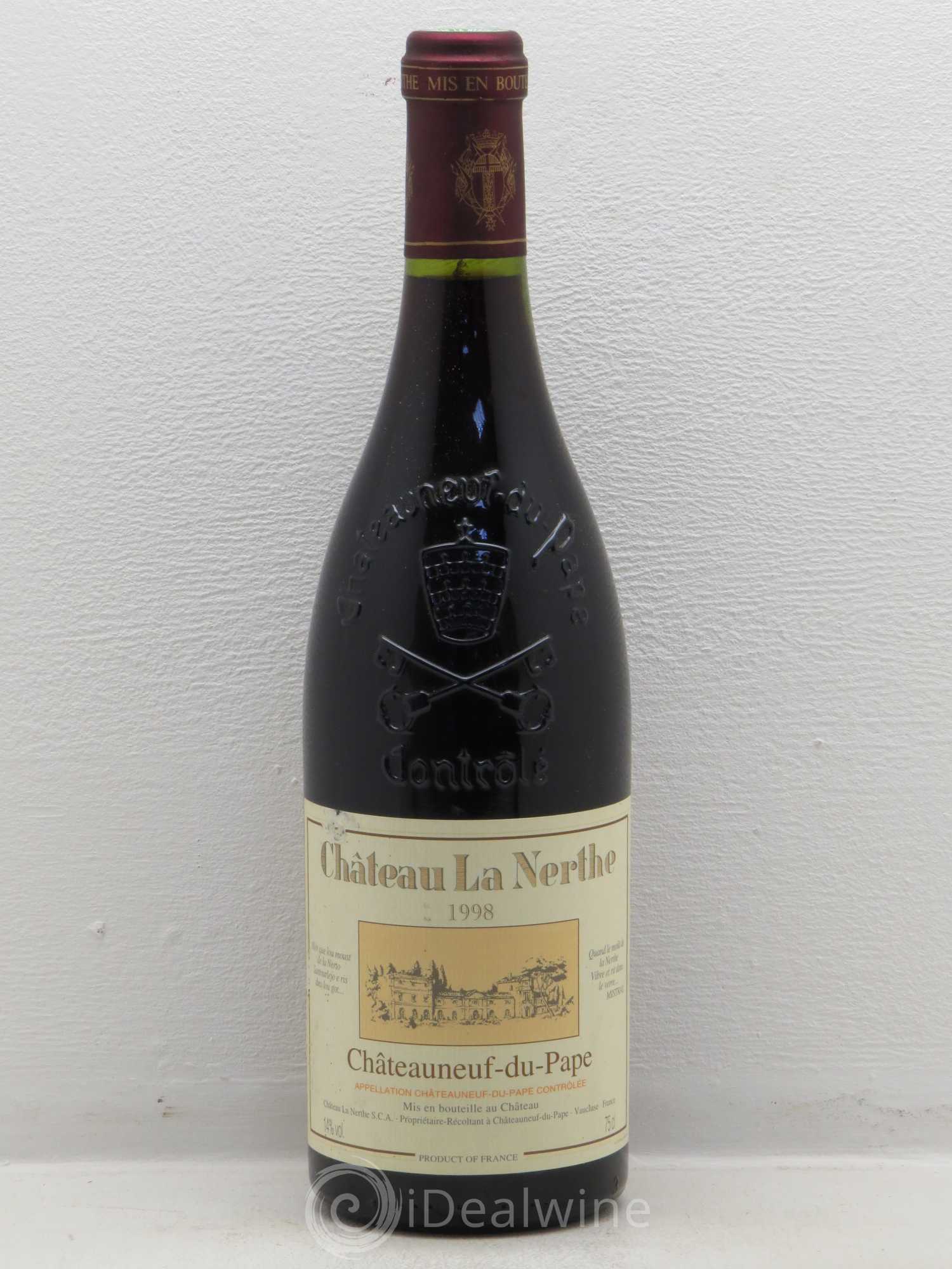 Châteauneuf-du-Pape Château la Nerthe Famille Richard 1998 - Lot de 1 bouteille - 0