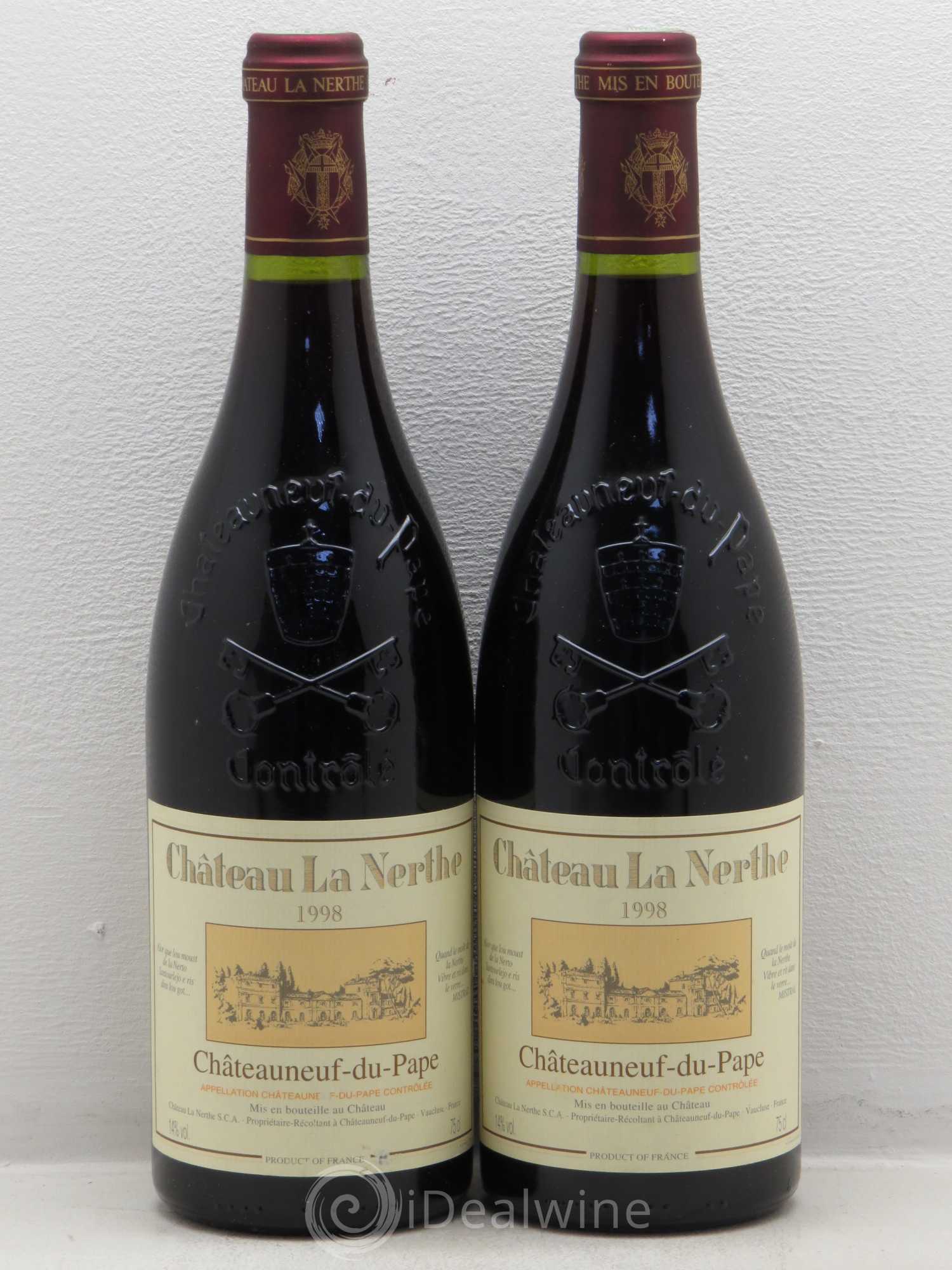 Châteauneuf-du-Pape Château la Nerthe Famille Richard 1998 - Lot de 2 bouteilles - 0