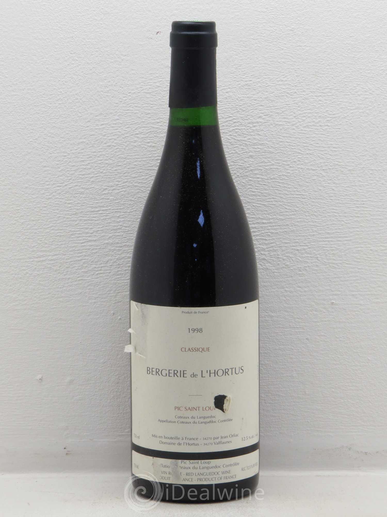 Coteaux du Languedoc Bergerie de l'Hortus Pic St Loup 1998 - Posten von 1 Flasche - 0