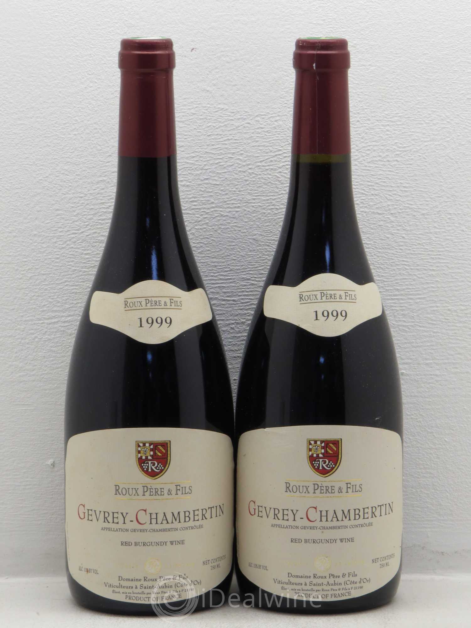 Gevrey-Chambertin Roux Pere Et Fils 1999 - Lot de 2 bouteilles - 0