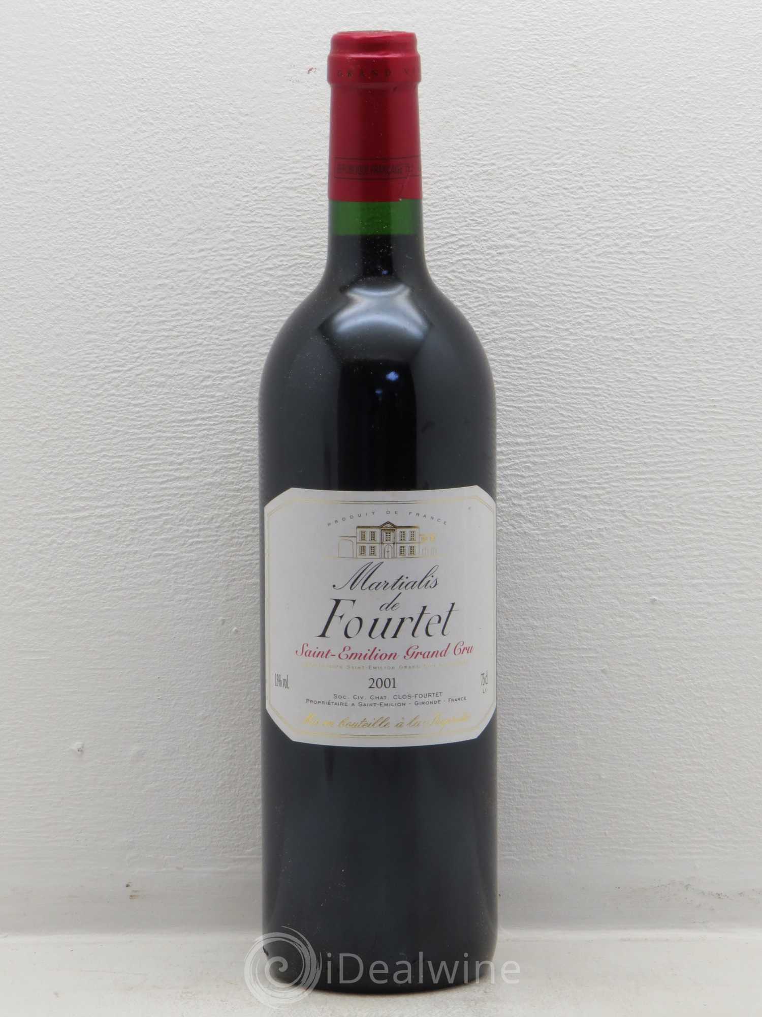 Bordeaux Martialis De Fourtet St Emilion (sans prix de réserve) 2001 - Posten von 1 Flasche - 0
