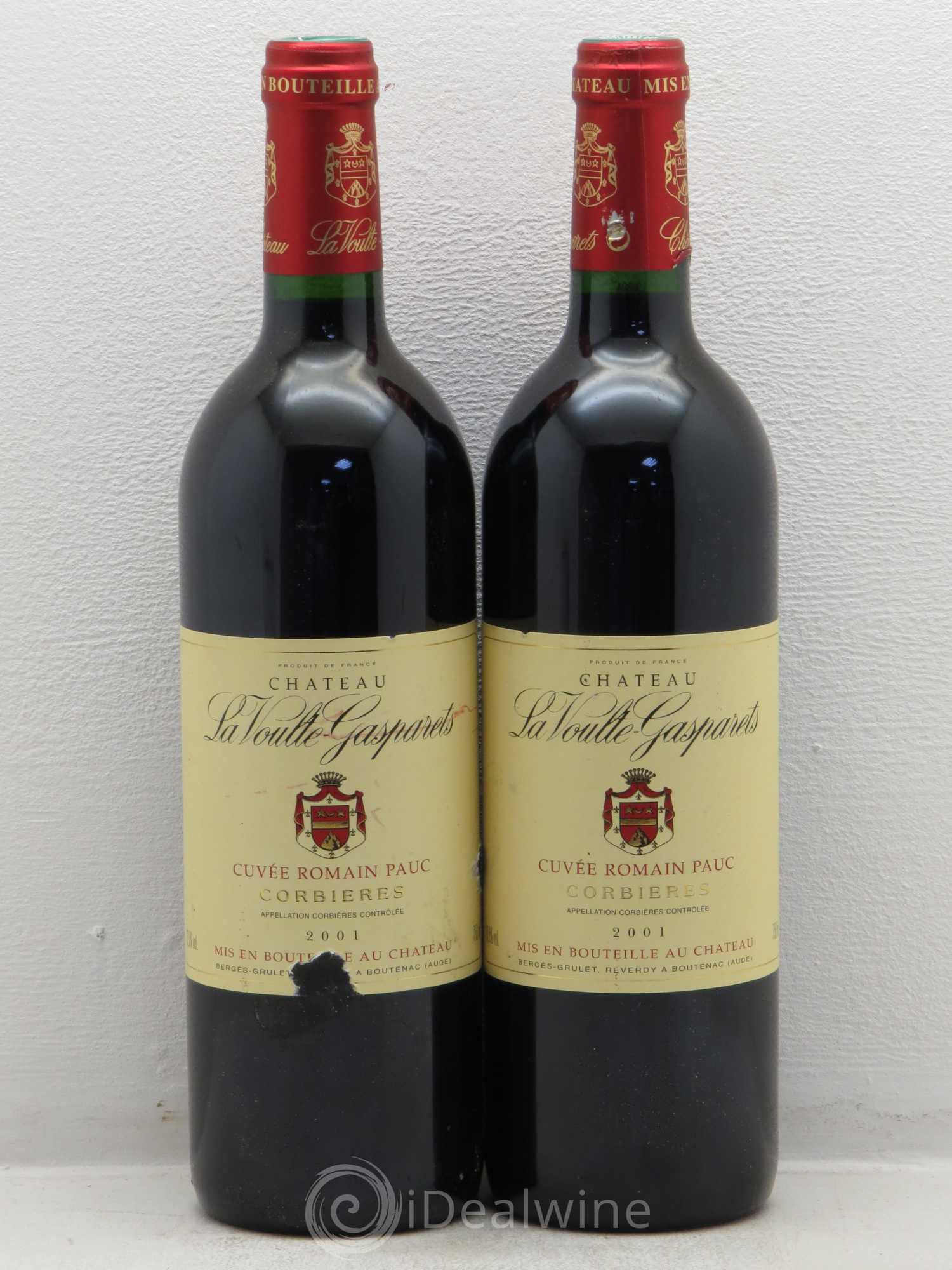Corbières Boutenac La Voulte-Gasparets Cuvée Romain Pauc Patrick Reverdy 2001 - Lot de 2 bouteilles - 0