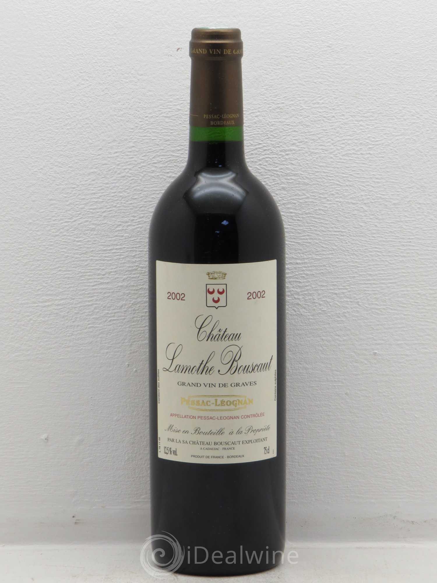 Bordeaux Lamothe Bouscaut Pessac Leognan (sans prix de réserve) 2002 - Posten von 1 Flasche - 0