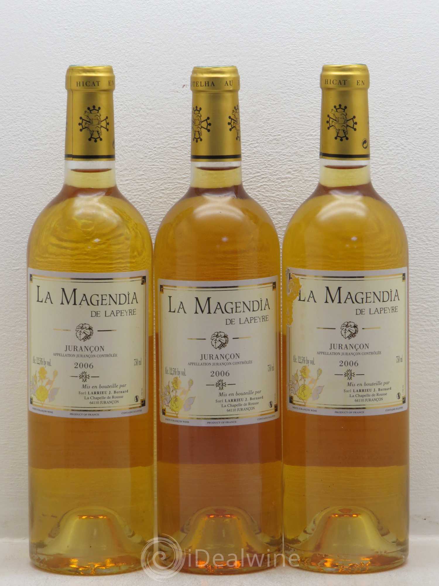 Jurançon La Magendia de Lapeyre (doux) 2006 - Posten von 3 Flaschen - 0