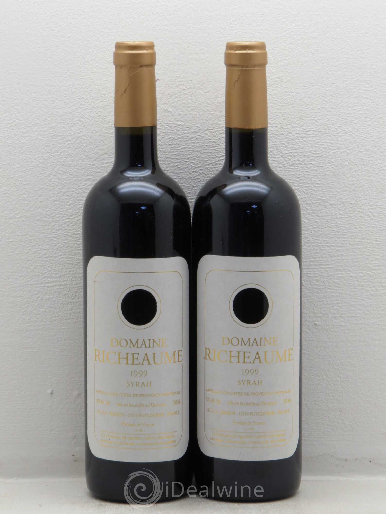 Côtes de Provence Richeaume Syrah 1999 - Posten von 2 Flaschen - 0