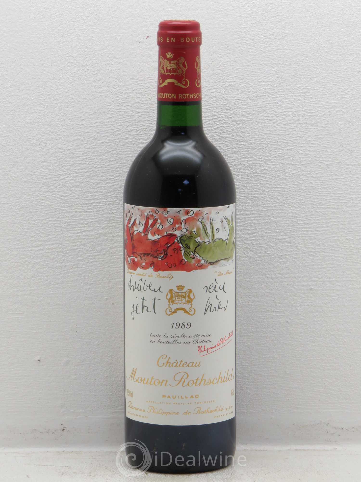 Château Mouton Rothschild 1er Grand Cru Classé 1989 - Lot de 1 bouteille - 0