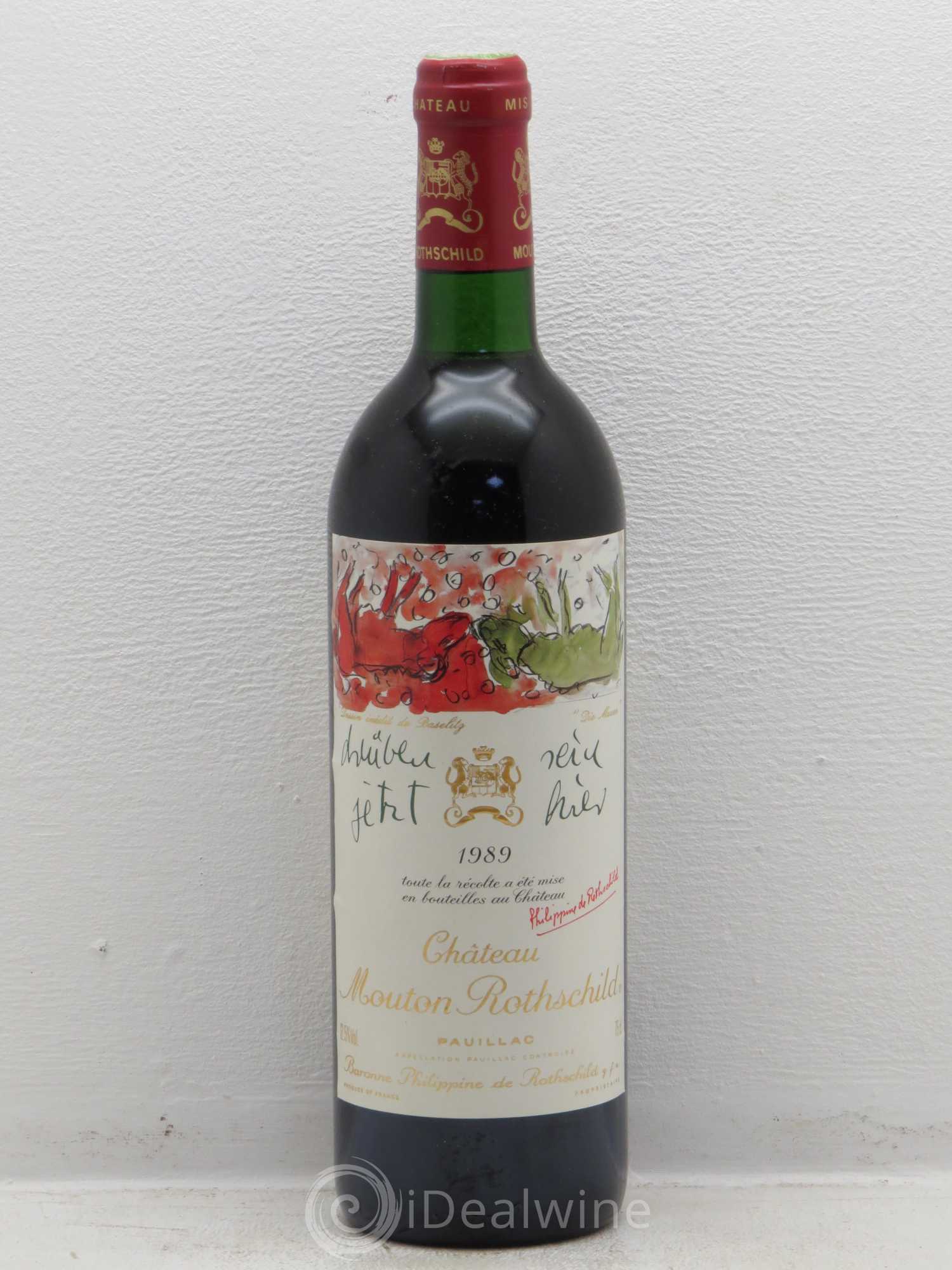 Château Mouton Rothschild 1er Grand Cru Classé 1989 - Lot de 1 bouteille - 0