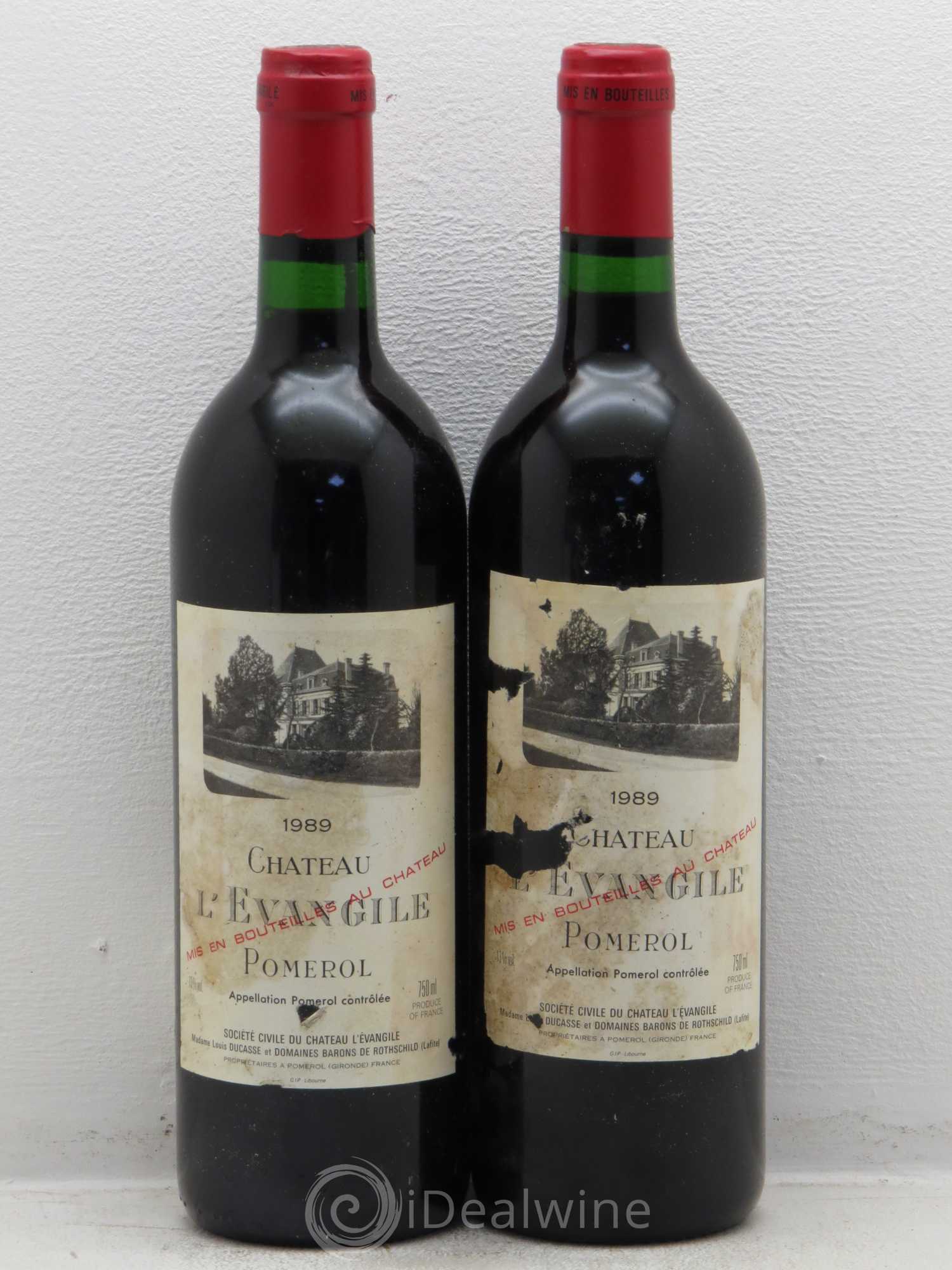 Château l' Évangile 1989 - Lot de 2 bouteilles - 0