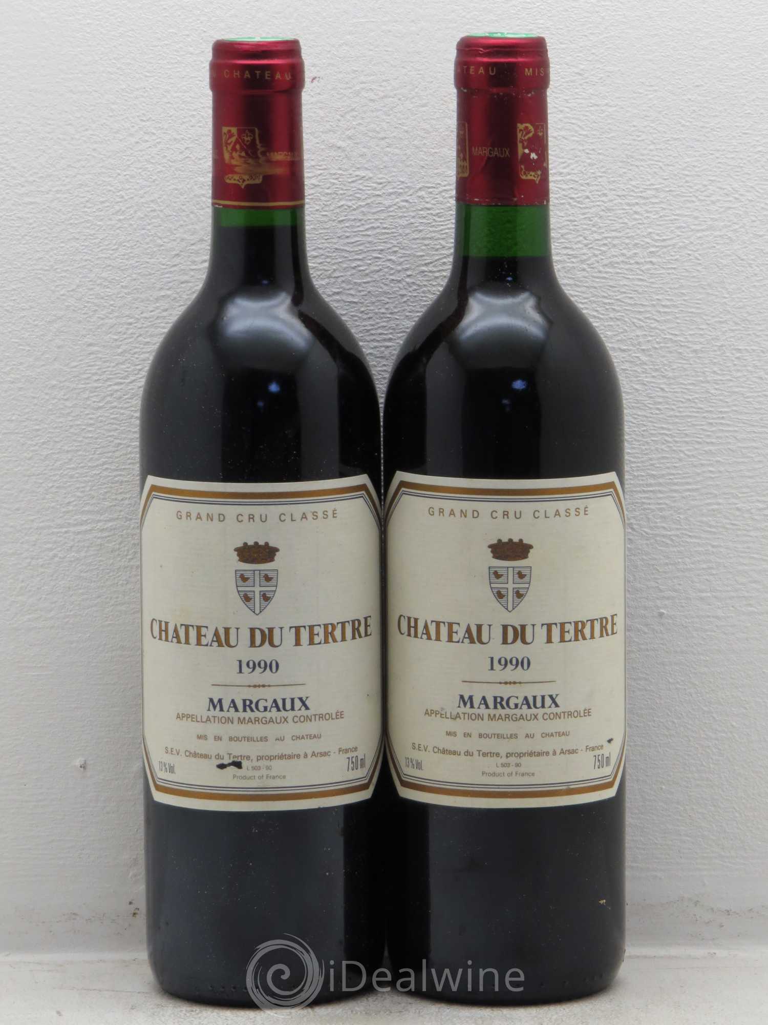 Château du Tertre 5ème Grand Cru Classé 1990 - Lot de 2 bouteilles - 0