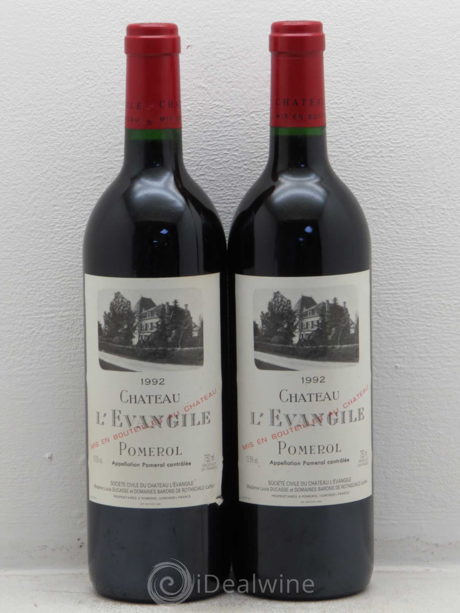 Château l' Évangile 1992 - Lot de 2 bouteilles - 0