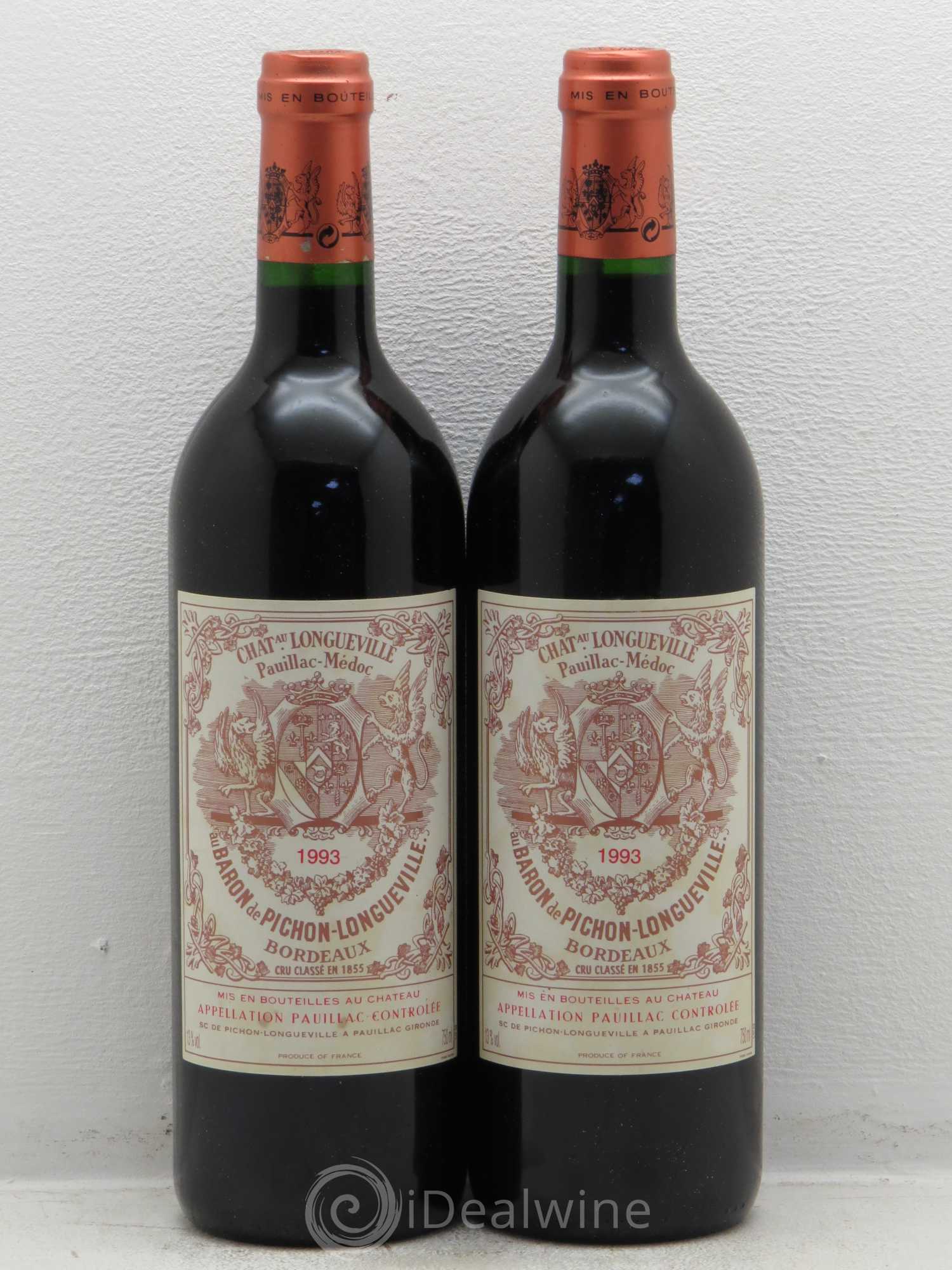 Pichon Longueville Baron 2ème Grand Cru Classé 1993 - Lot de 2 bouteilles - 0