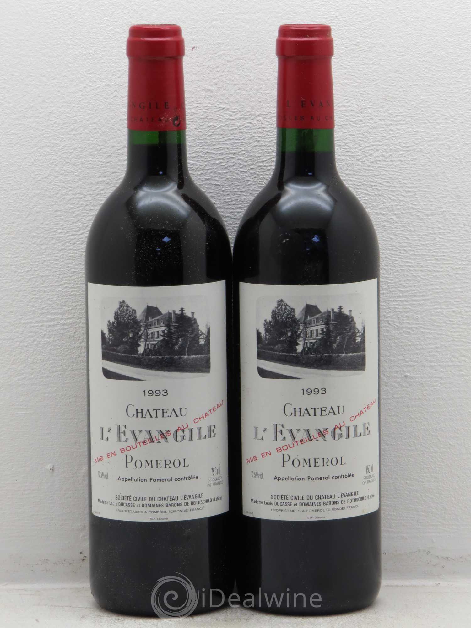 Château l' Évangile 1993 - Lot de 2 bouteilles - 0