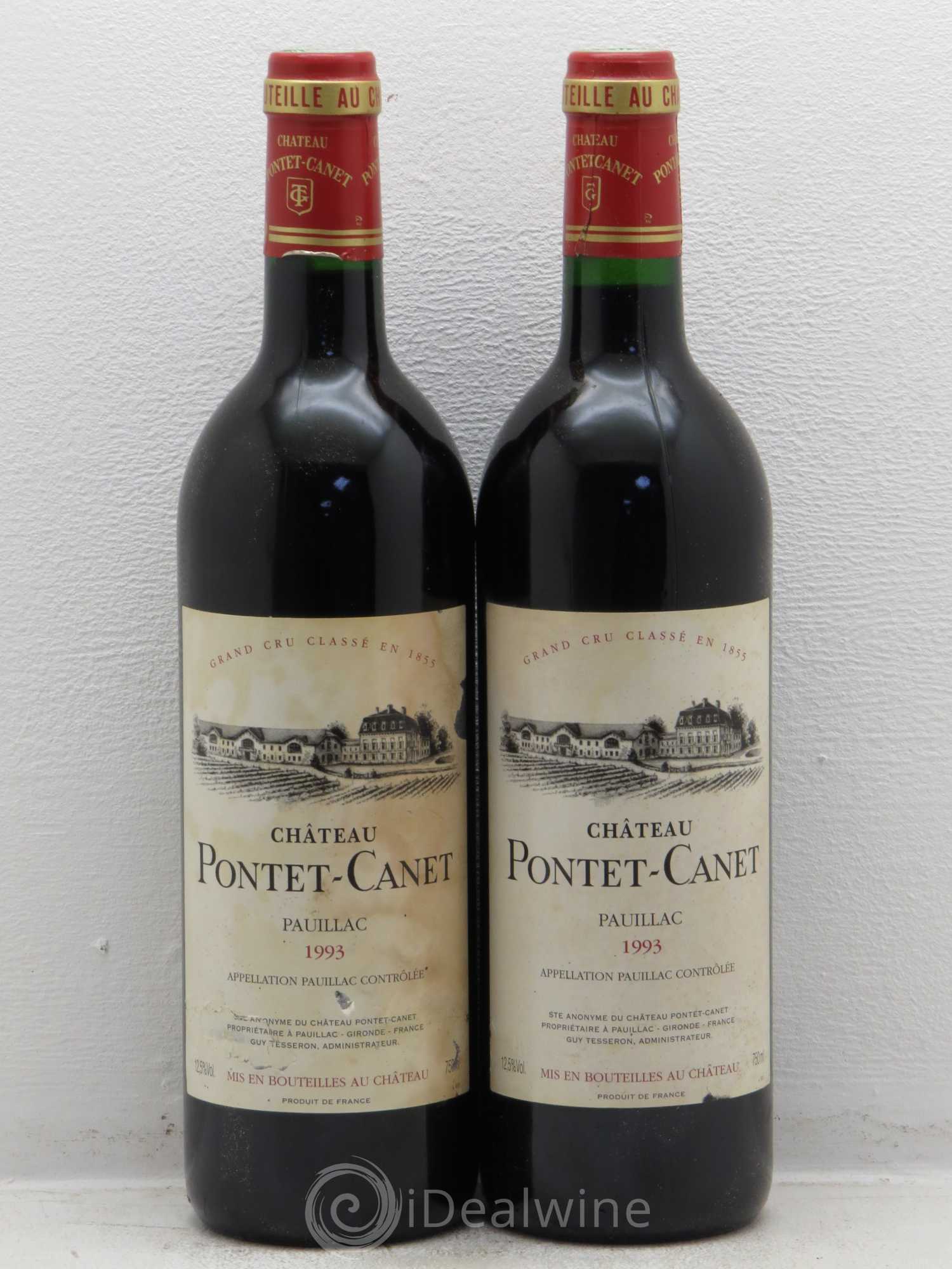 Château Pontet Canet 5ème Grand Cru Classé 1993 - Lot de 2 bouteilles - 0