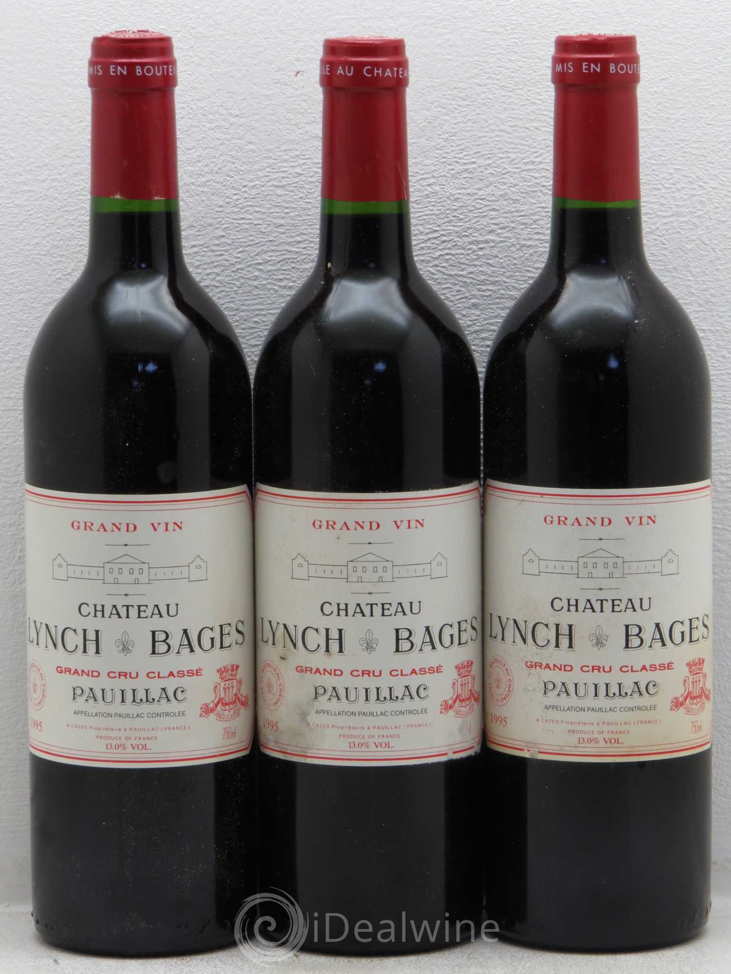 Château Lynch Bages 5ème Grand Cru Classé 1995 - Lot de 3 bouteilles - 0