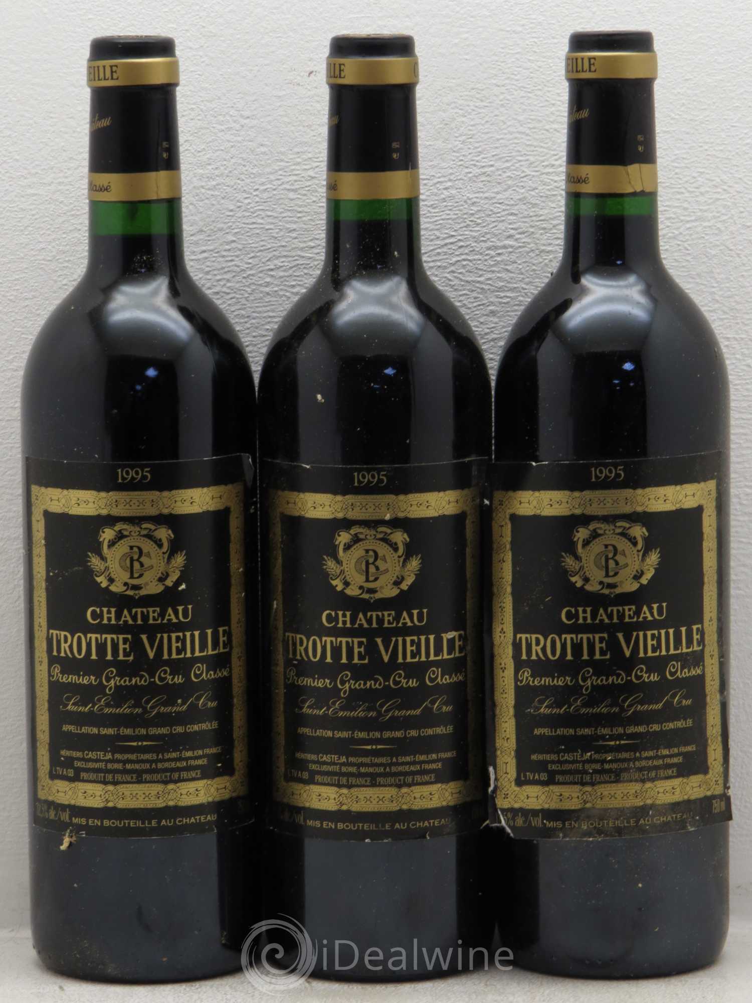 Château Trotte Vieille 1er Grand Cru Classé B 1995 - Lot de 3 bouteilles - 0